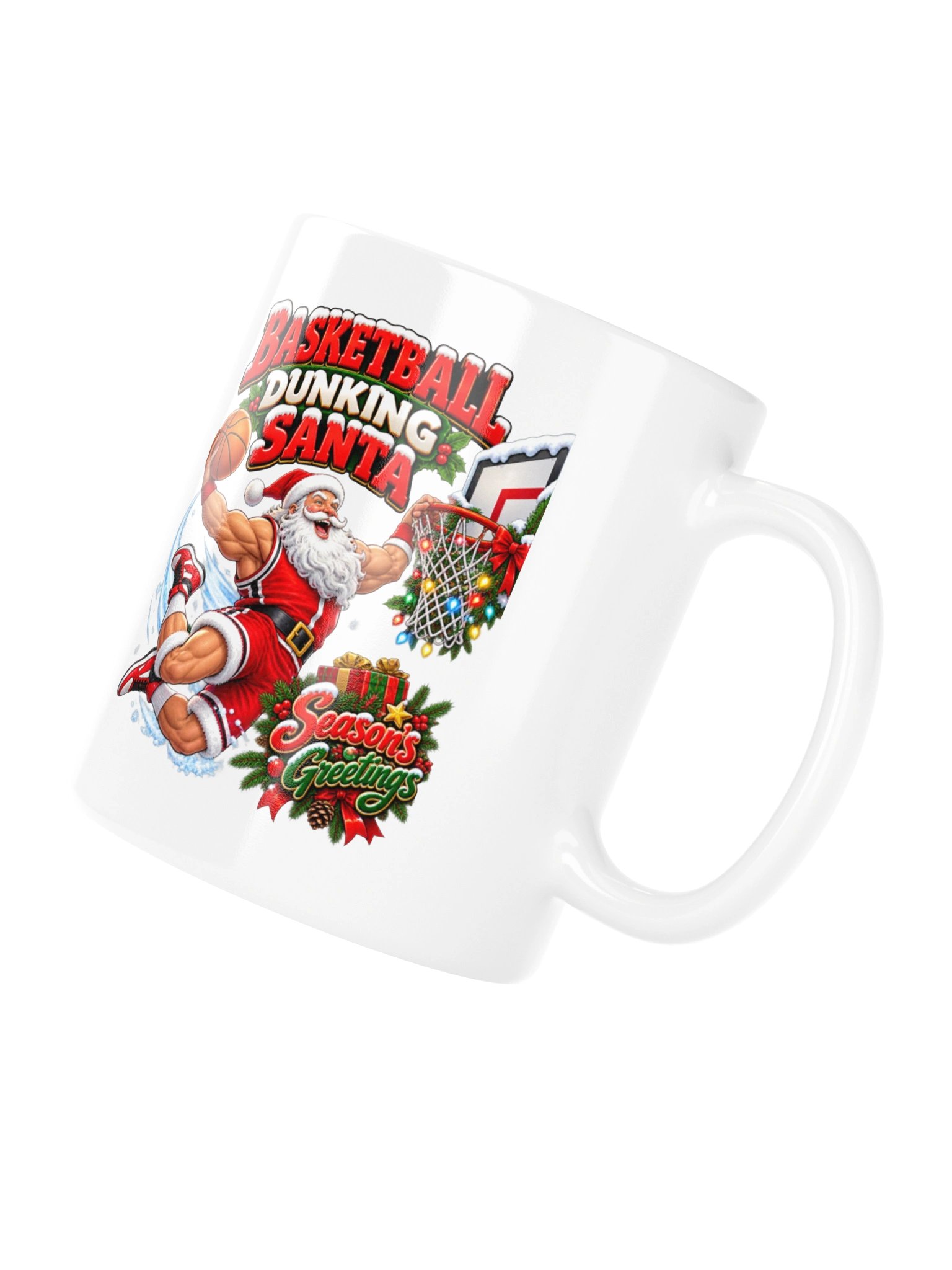 BASKETBALL DUNKING SANTA — SEASON’S GREETINGS! MUG product image (12)