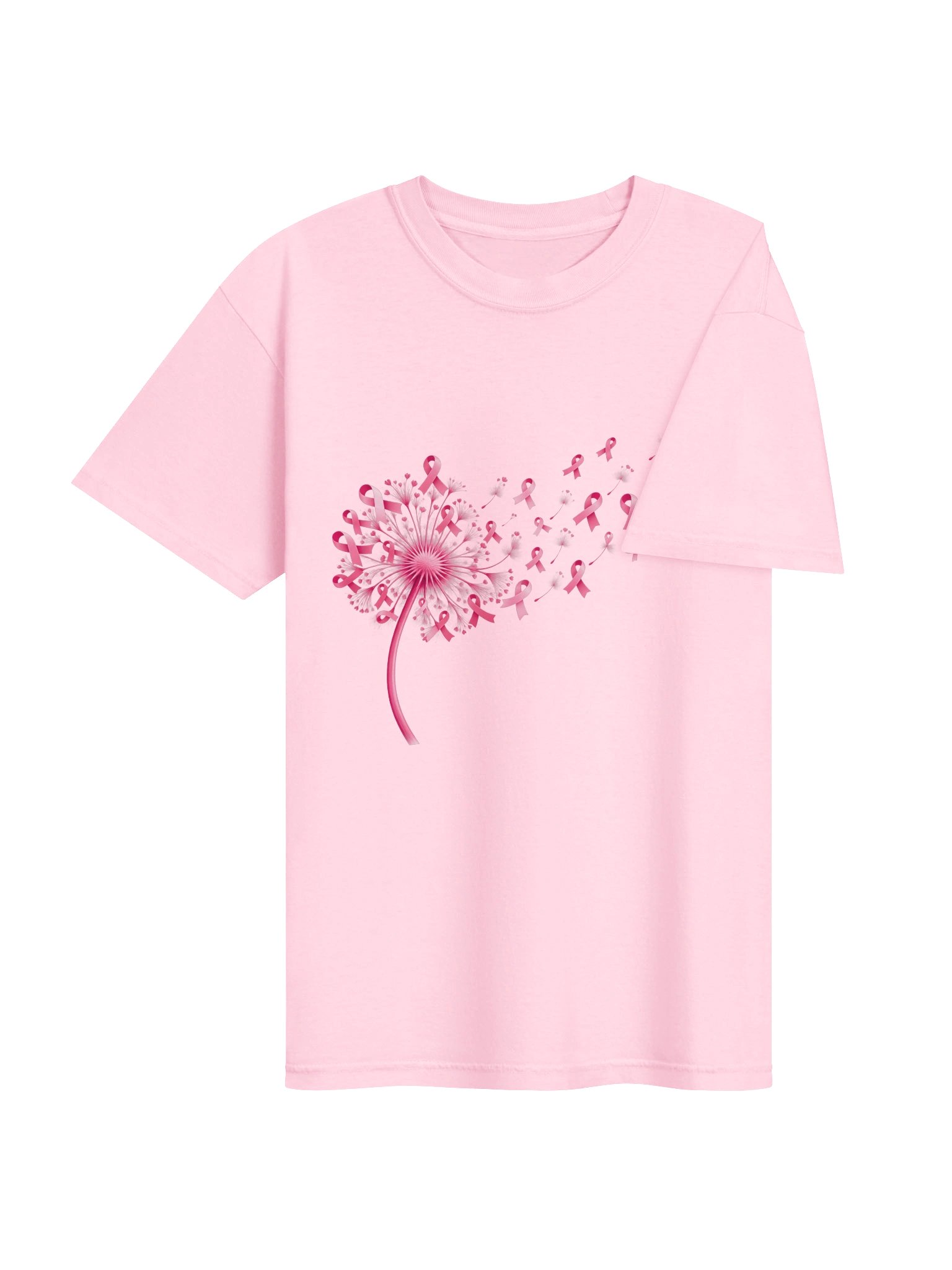 Dandelion Ribbon Breast Cancer Awareness T-Shirt product image (4)