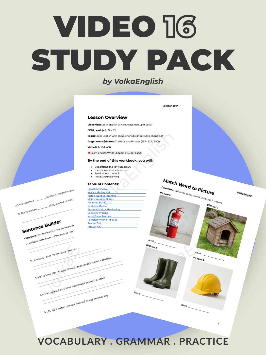 Learn English While Shopping (Super Easy!) - Video 16 Study Pack product image (1)