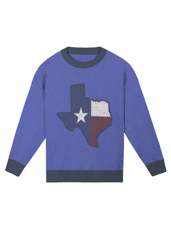 Texas Flag Relaxed Jacquard Sweater – Knit Pullover with Lone Star State Design product image (4)