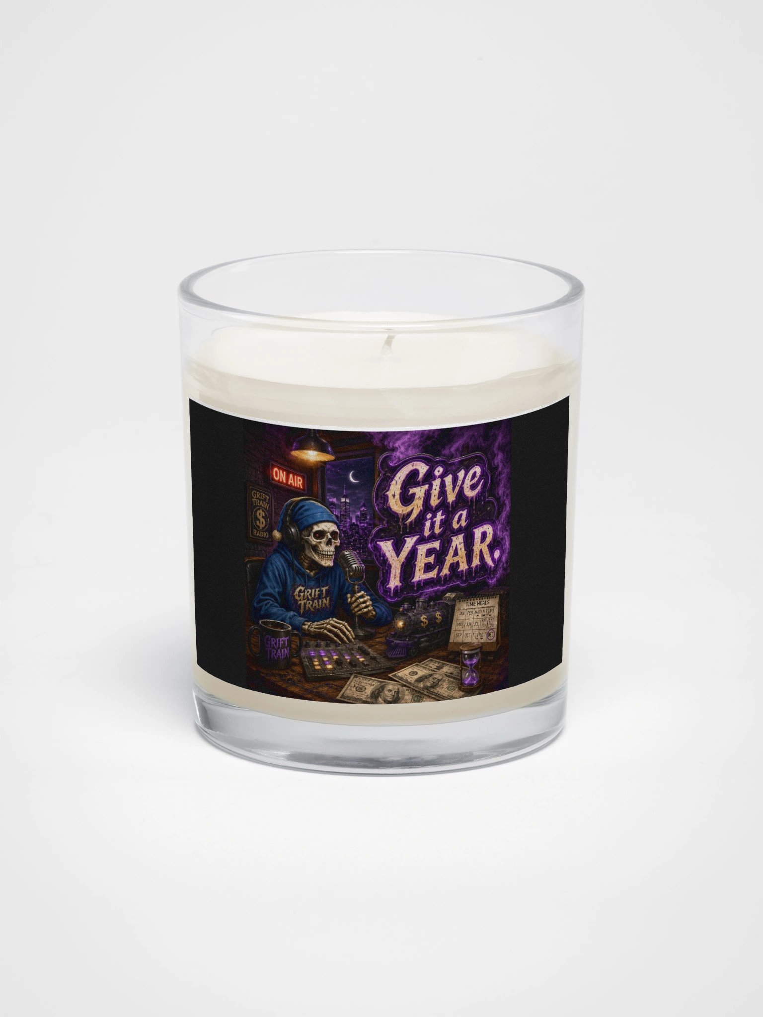 ''Give It A Year 2.0'' Soy Wax Candle In A Clear Glass Jar product image (1)