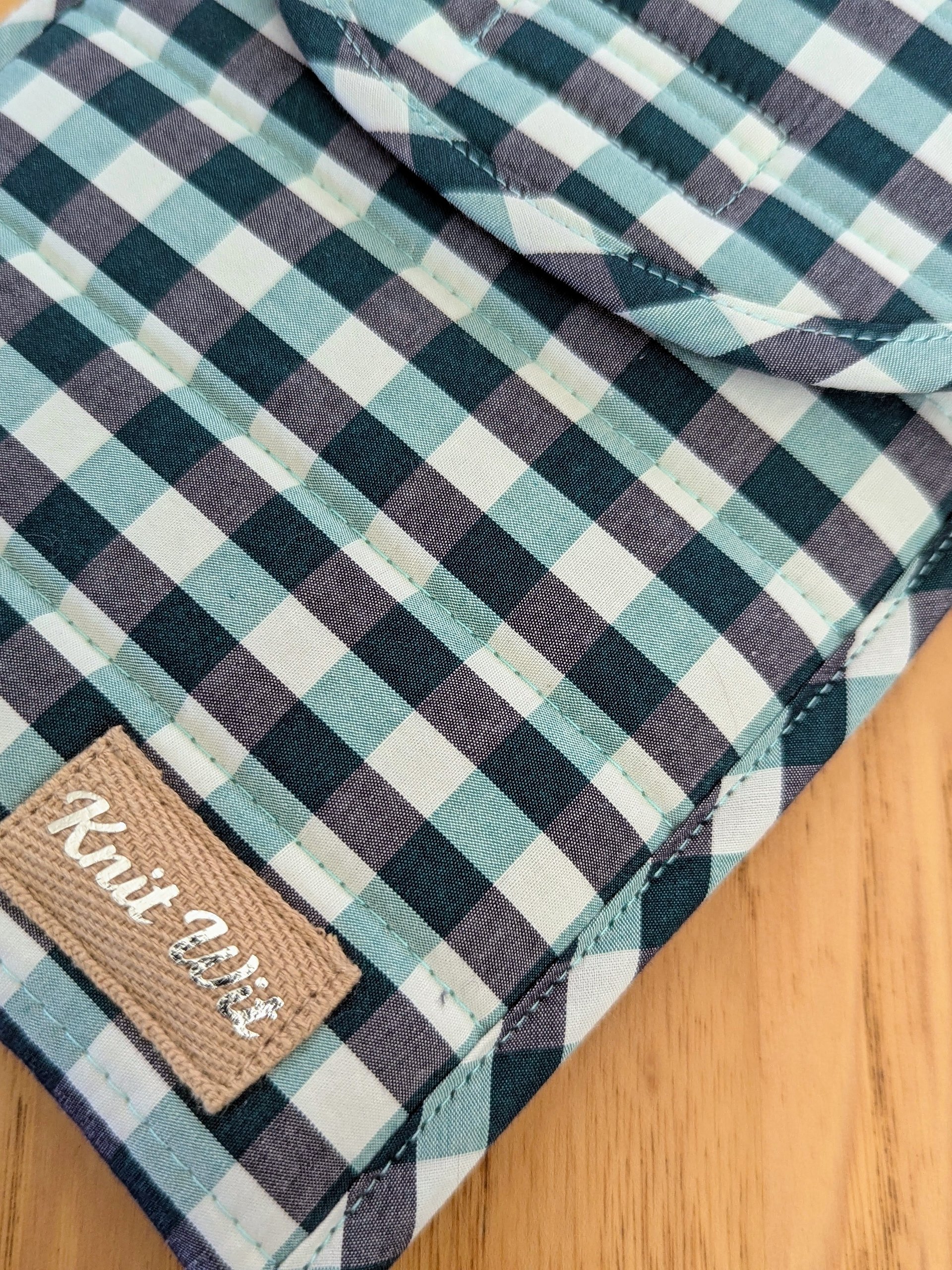 6" Kindle Cozy Sleeve- Teal Gingham product image (3)