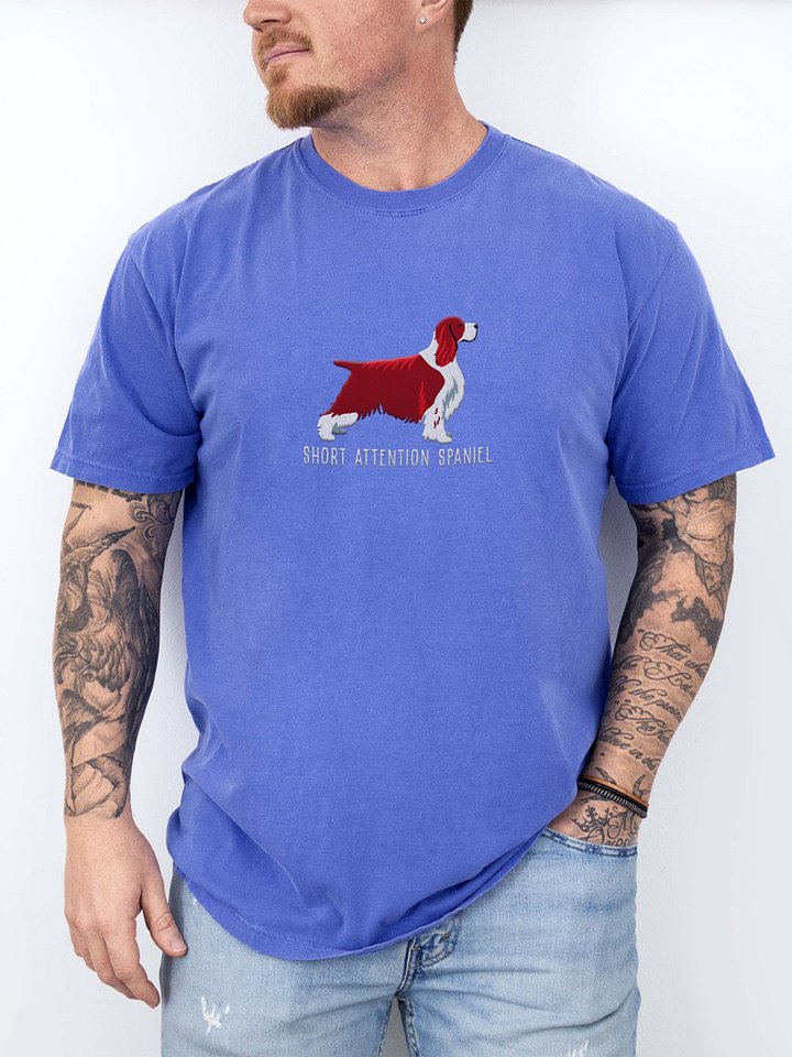 Short Attention Spaniel T-Shirt(Embroidered) of a Springer Spaniel(Liver, Show Type) product image (2)