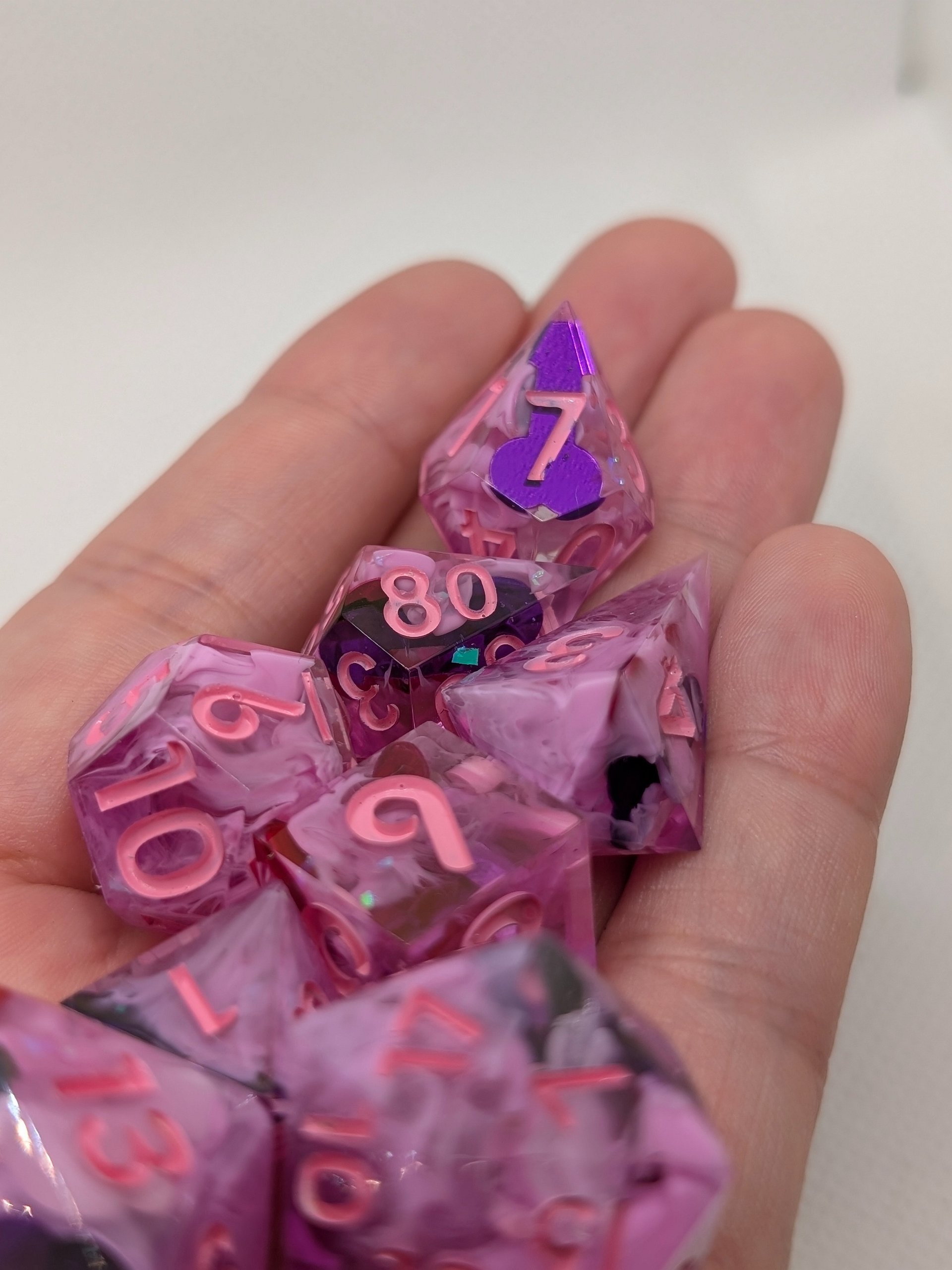 The "Party" Set: Pink Glitter 8-Piece Dice Set product image (2)