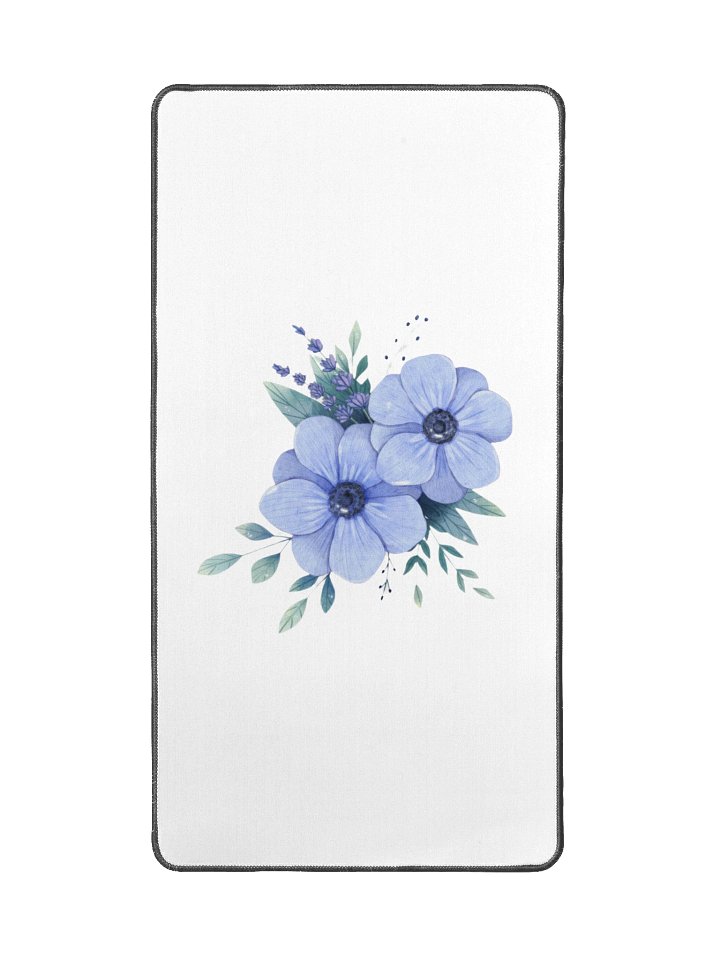 Blue Floral Watercolor Desk Mat product image (2)