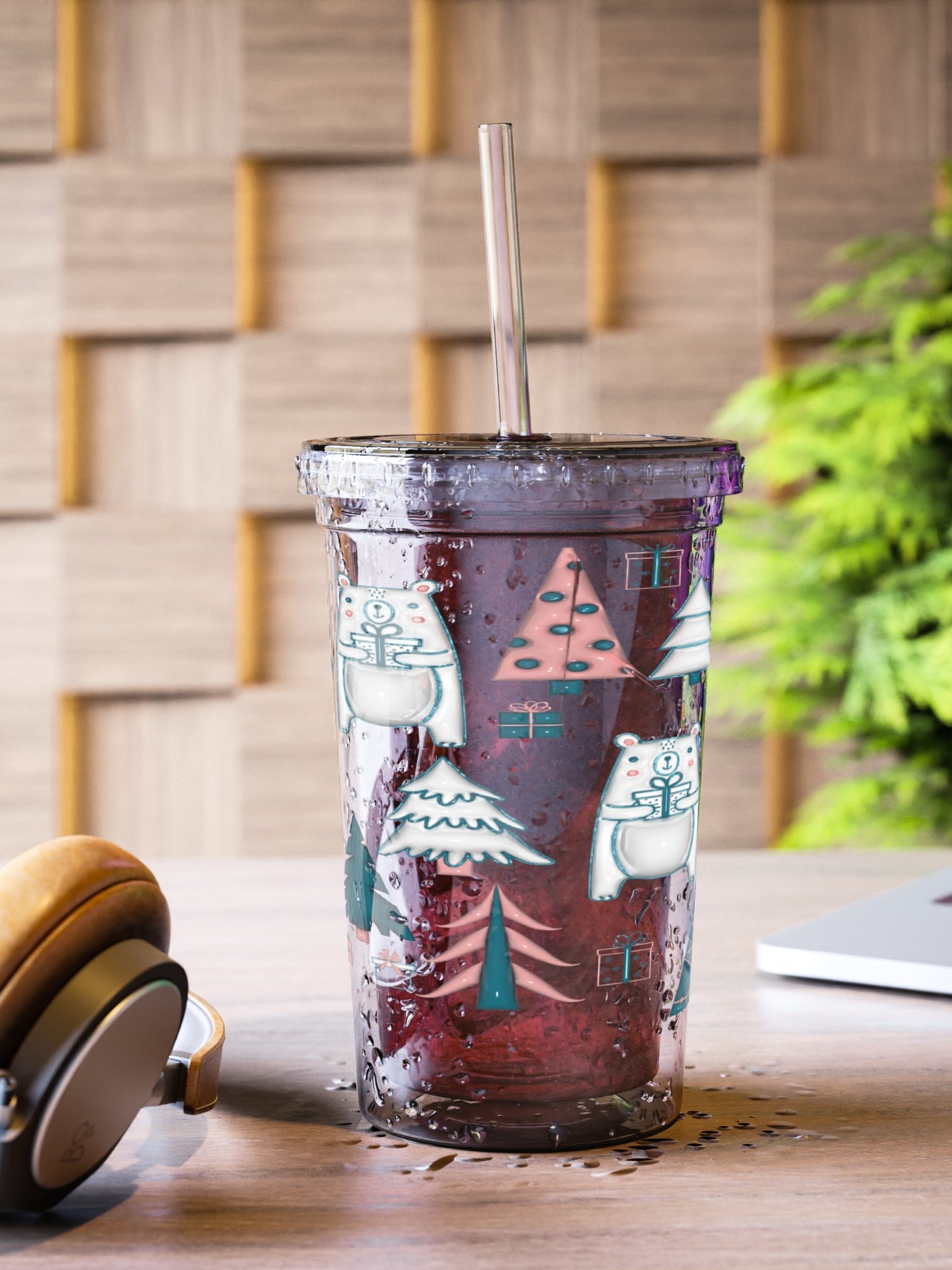 Festive Bears Christmas Acrylic Tumbler product image (5)