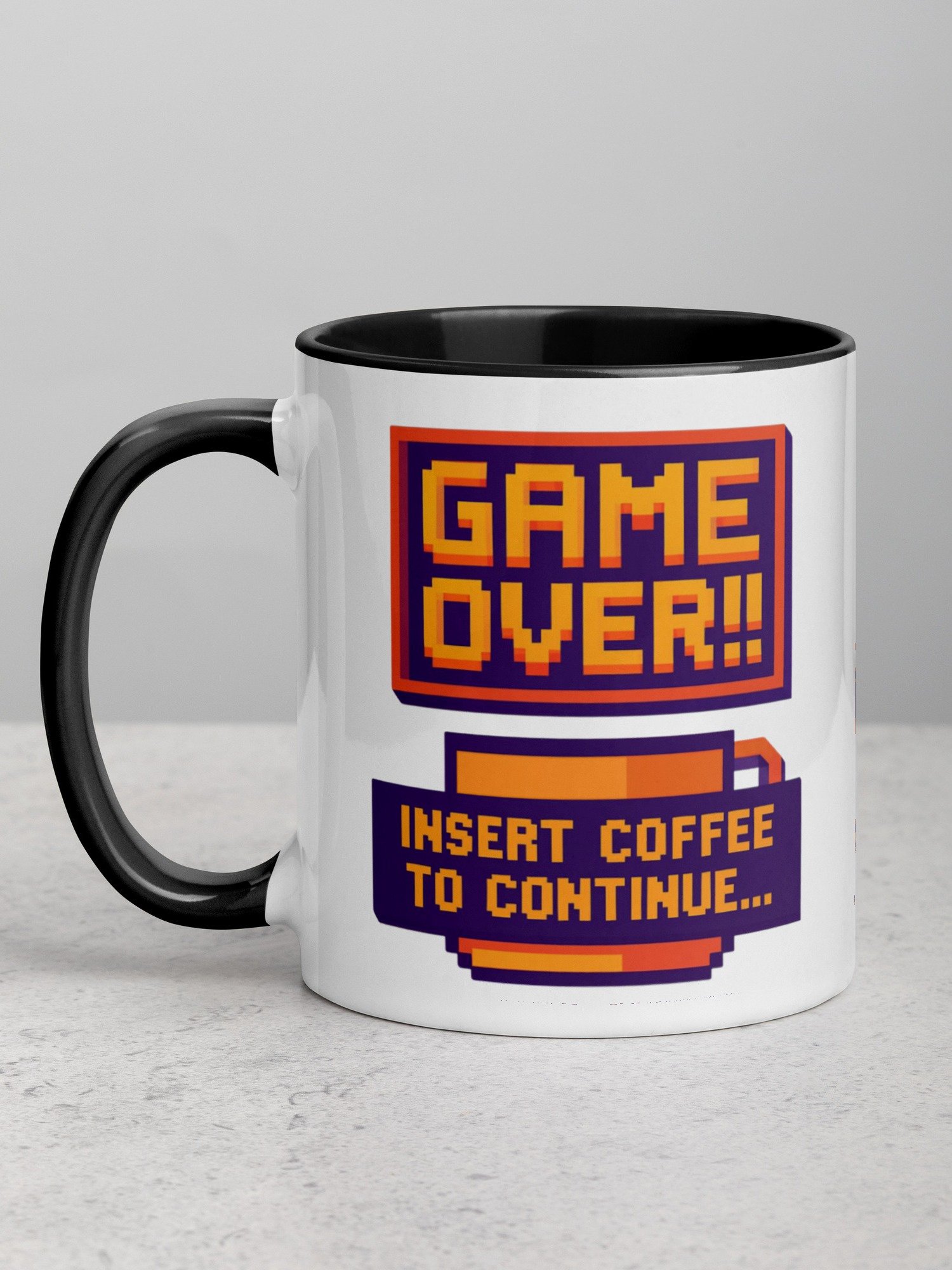 Game Over Insert Coffee to Continue Mug | Retro Gamer Coffee Mug | Funny Gaming Gift for Gamers product image (1)