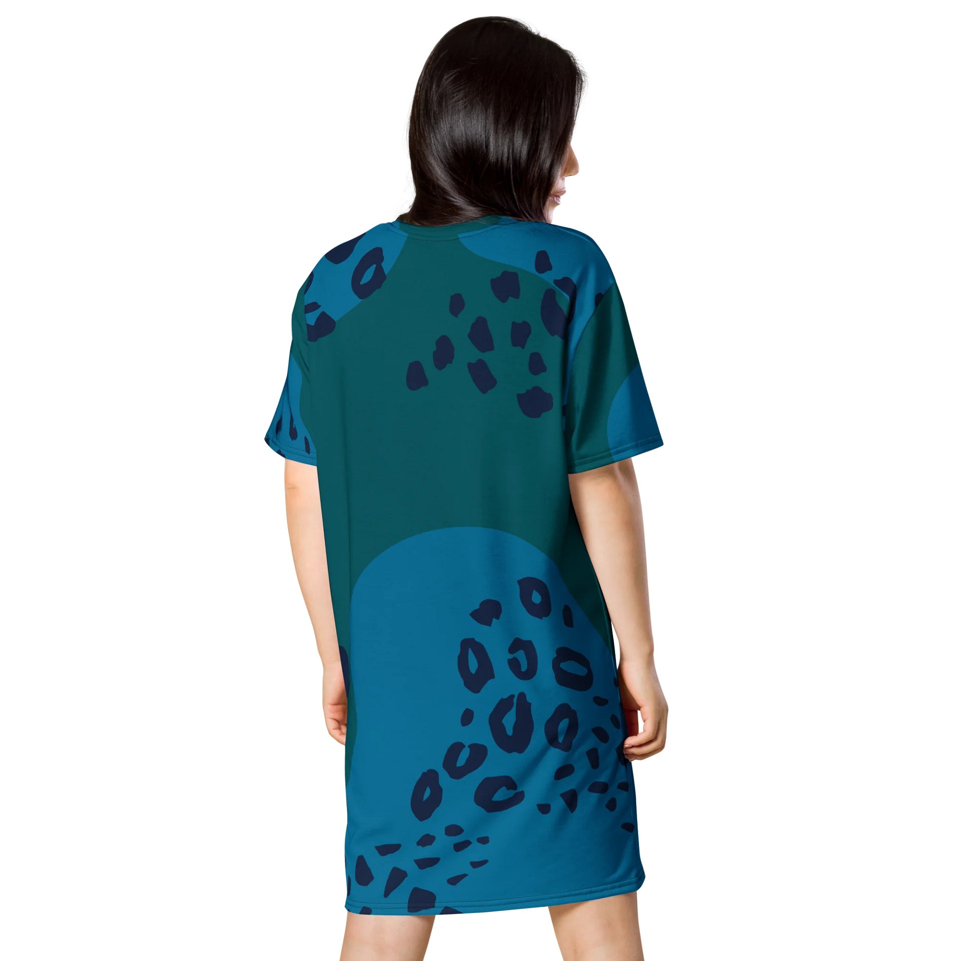 Trendy Oversized T-Shirt Dress with Unique Leopard Print Design - TDSMUSIC product image (2)