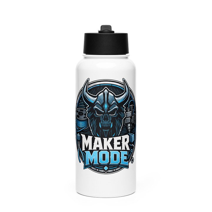 Maker Mode 32oz Water Bottle — Horned Skull Emblem product image (1)
