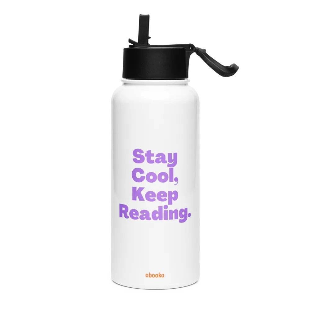 Water Bottle "Stay Cool, Keep Reading" Purple product image (1)