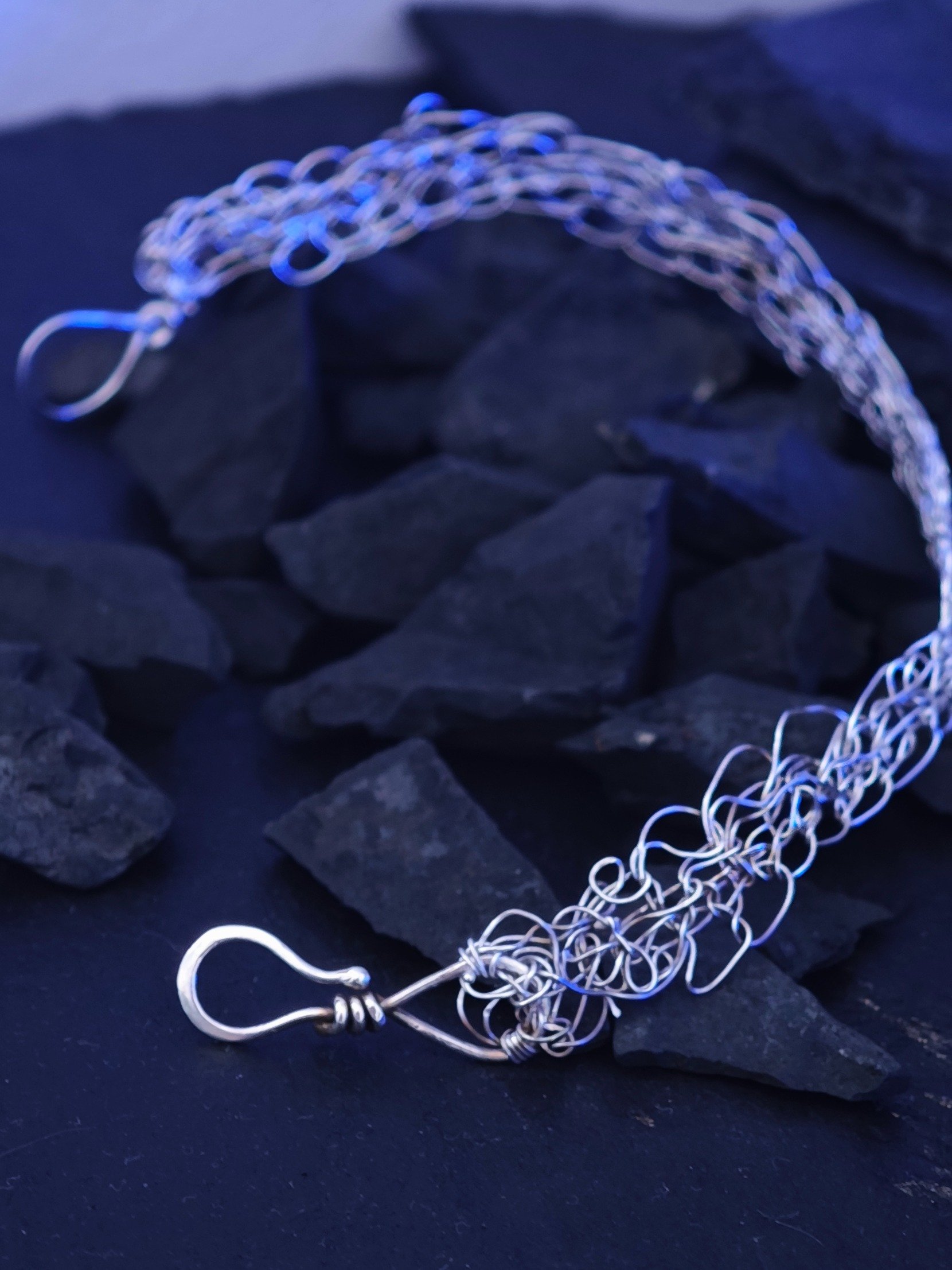 Argentium crochet bracelet product image (6)