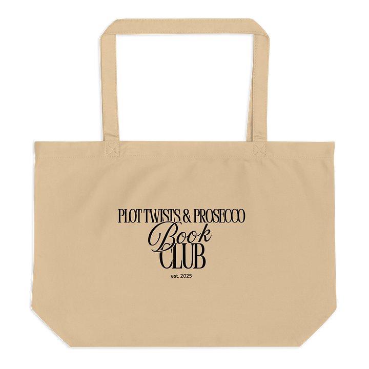 The "Plot Twists & Prosecco" Oversized Canvas Tote product image (1)