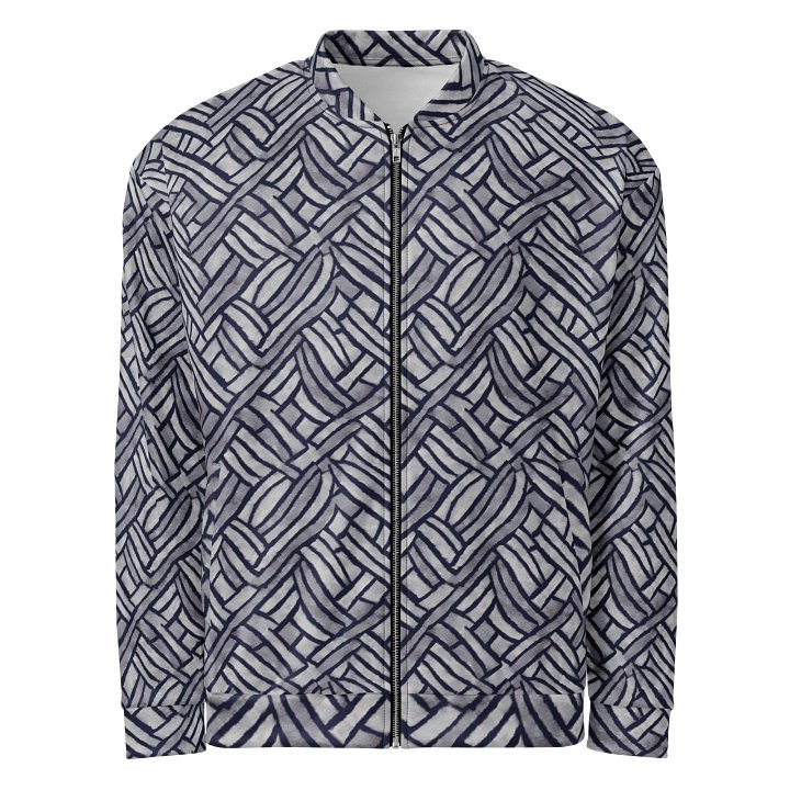 Grey Rectangles Bomber Jacket product image (1)