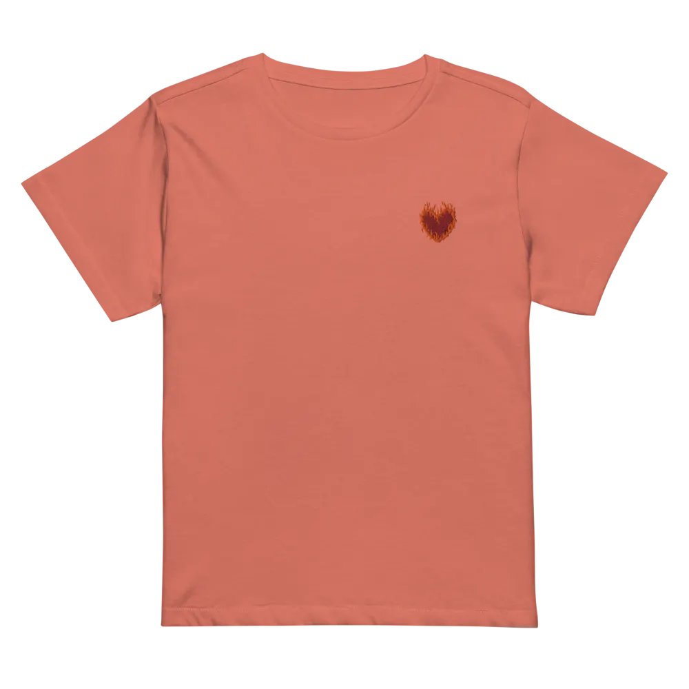 SnugglesCat Flaming Heart Logo | Embroidered High Waisted Tee product image (1)
