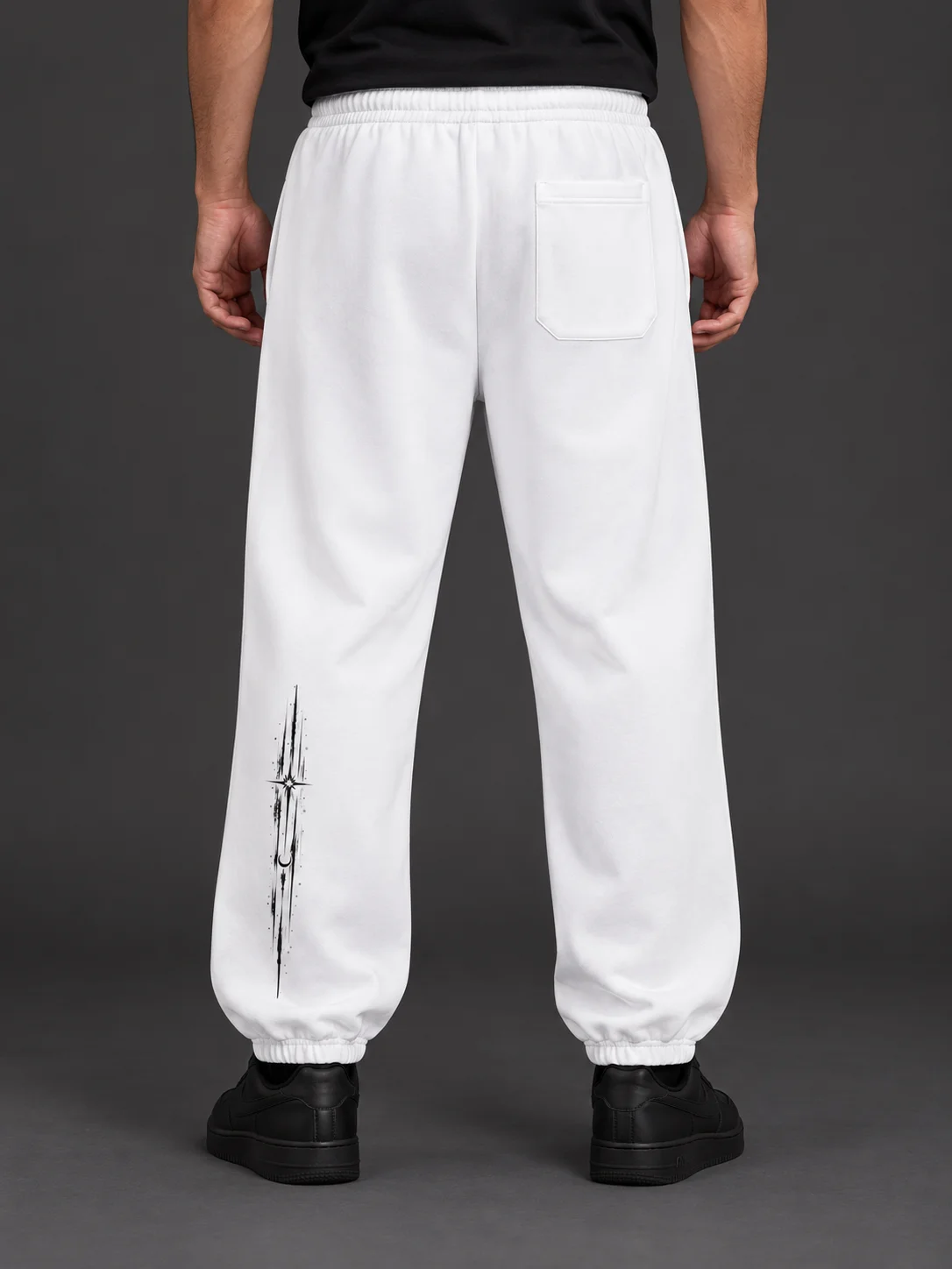 BLAVK NOCTURNE Angel Graphic Joggers — White product image (3)