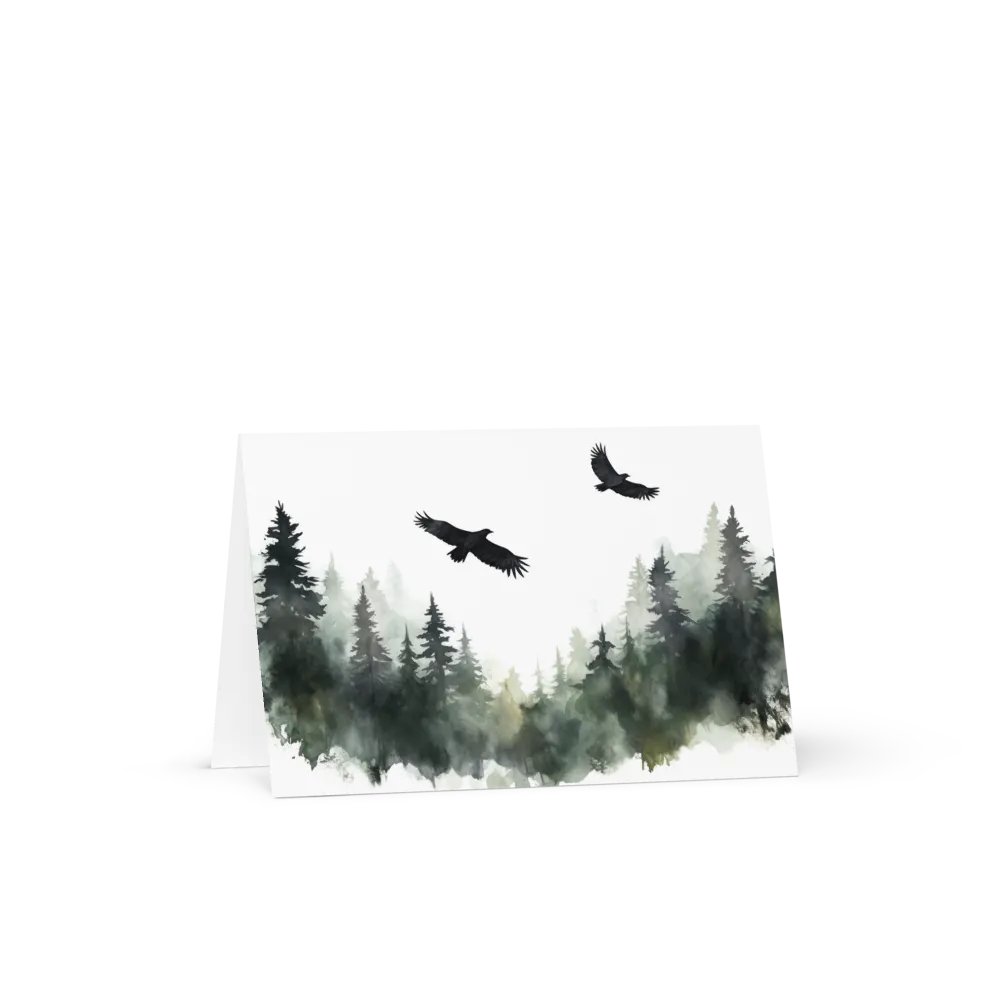 All-Occasion Greeting Card: Hovering Crows Over Spruce Forest product image (1)