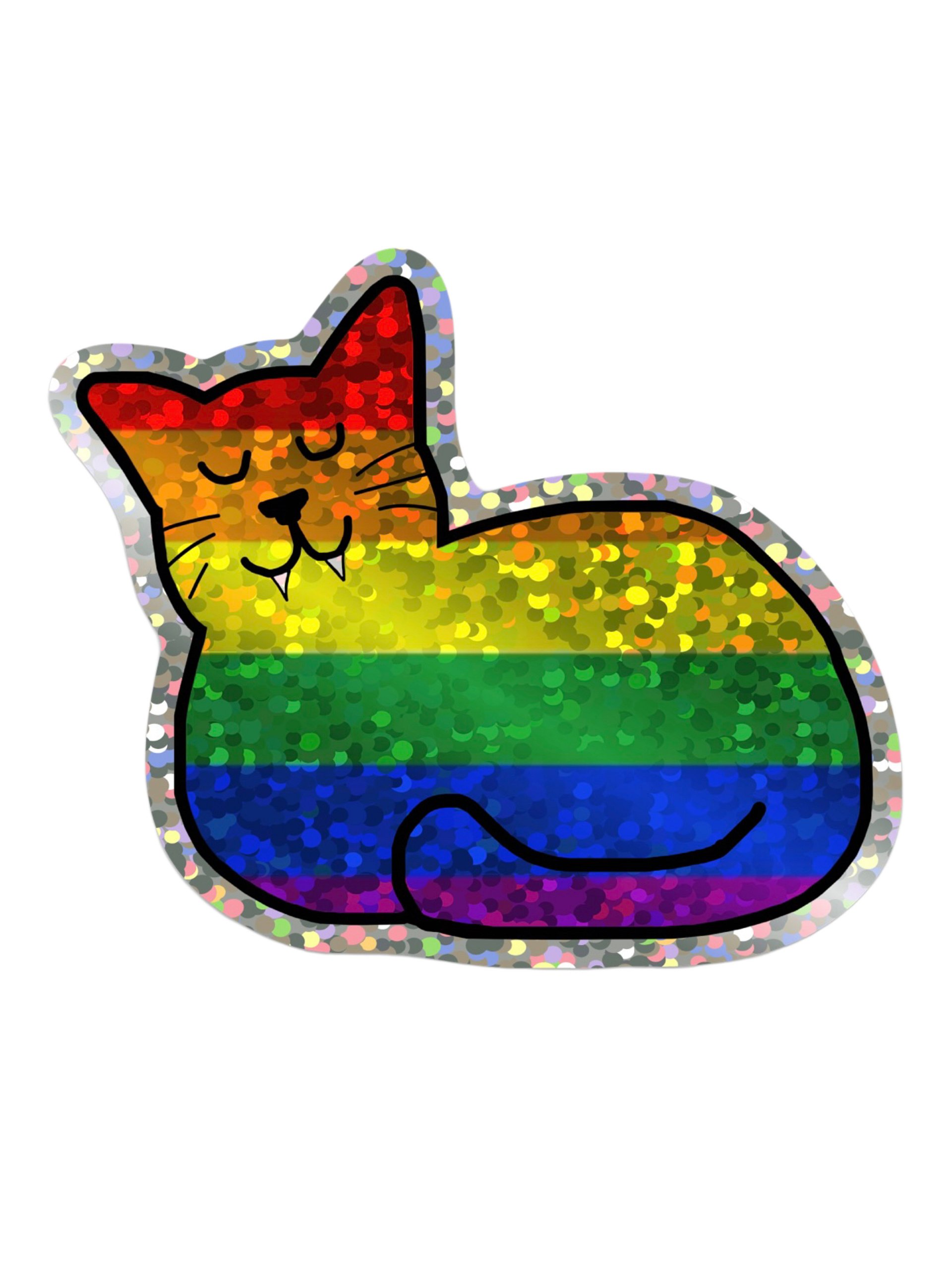 Sparkly Pride Cat Loaf sticker product image (1)