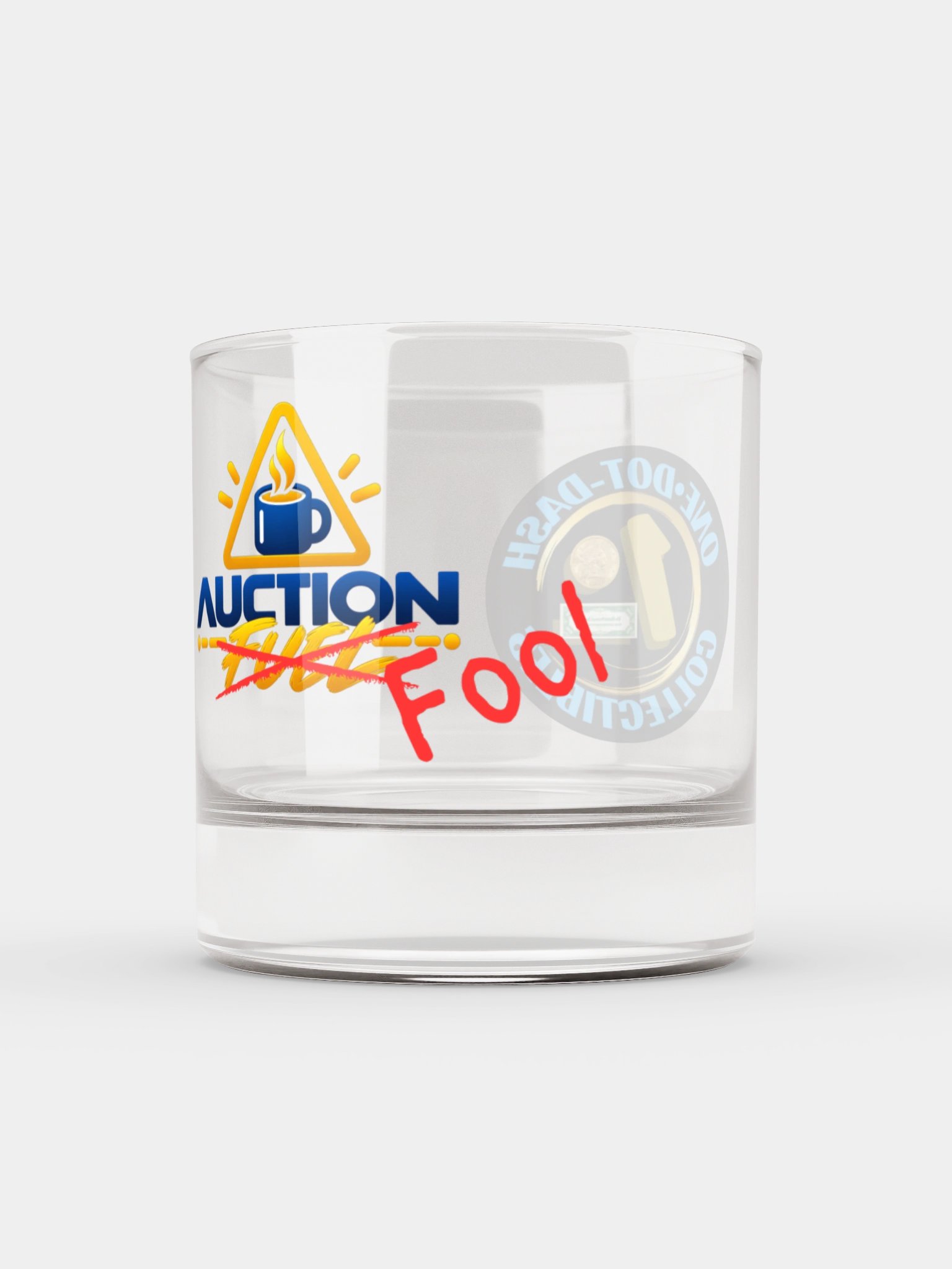 One Dot Dash Logo "Auction Fool" Rocks Glass product image (1)