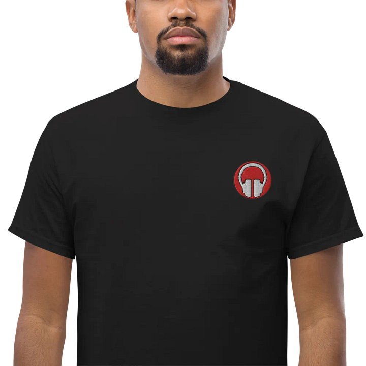 Headphones Embroidered Gildan Heavyweight T-Shirt product image (1)