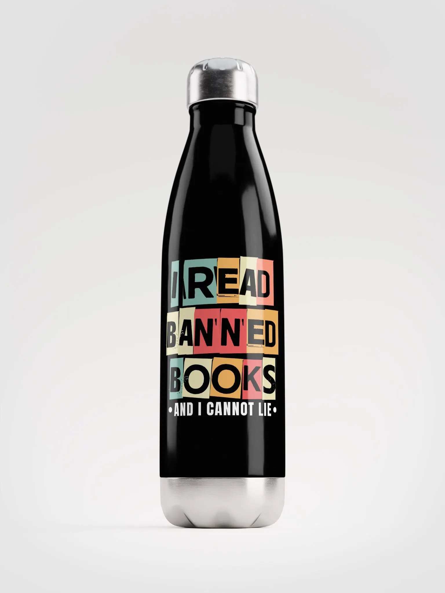 I Read Banned Books Metal Water Bottle product image (1)