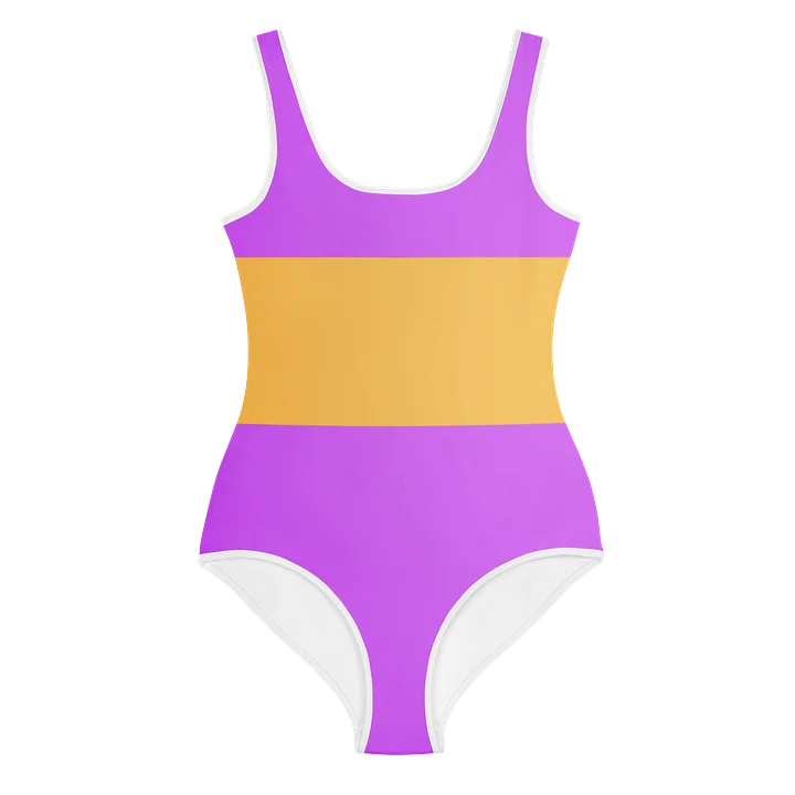 Youth One Piece Bathing Suit "Cheerless Grape and Apathetic Lemon [GRIMMY PAUP]" product image (1)