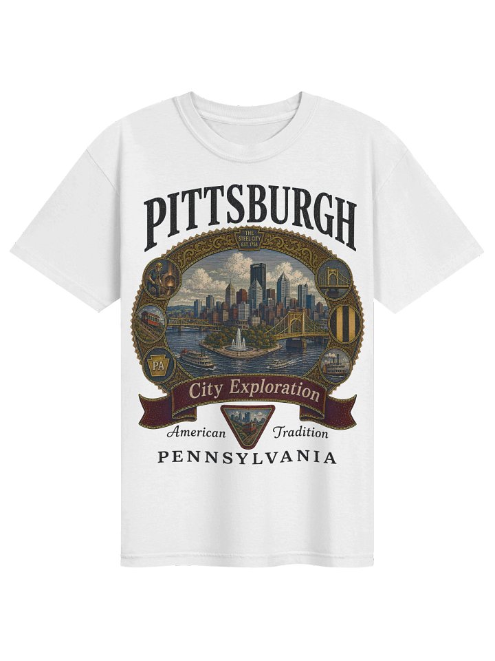 Vintage Pittsburgh Shirt, Pennsylvania Graphic Tee, Comfort Colors 1717 Steel City Travel T-Shirt product image (1)