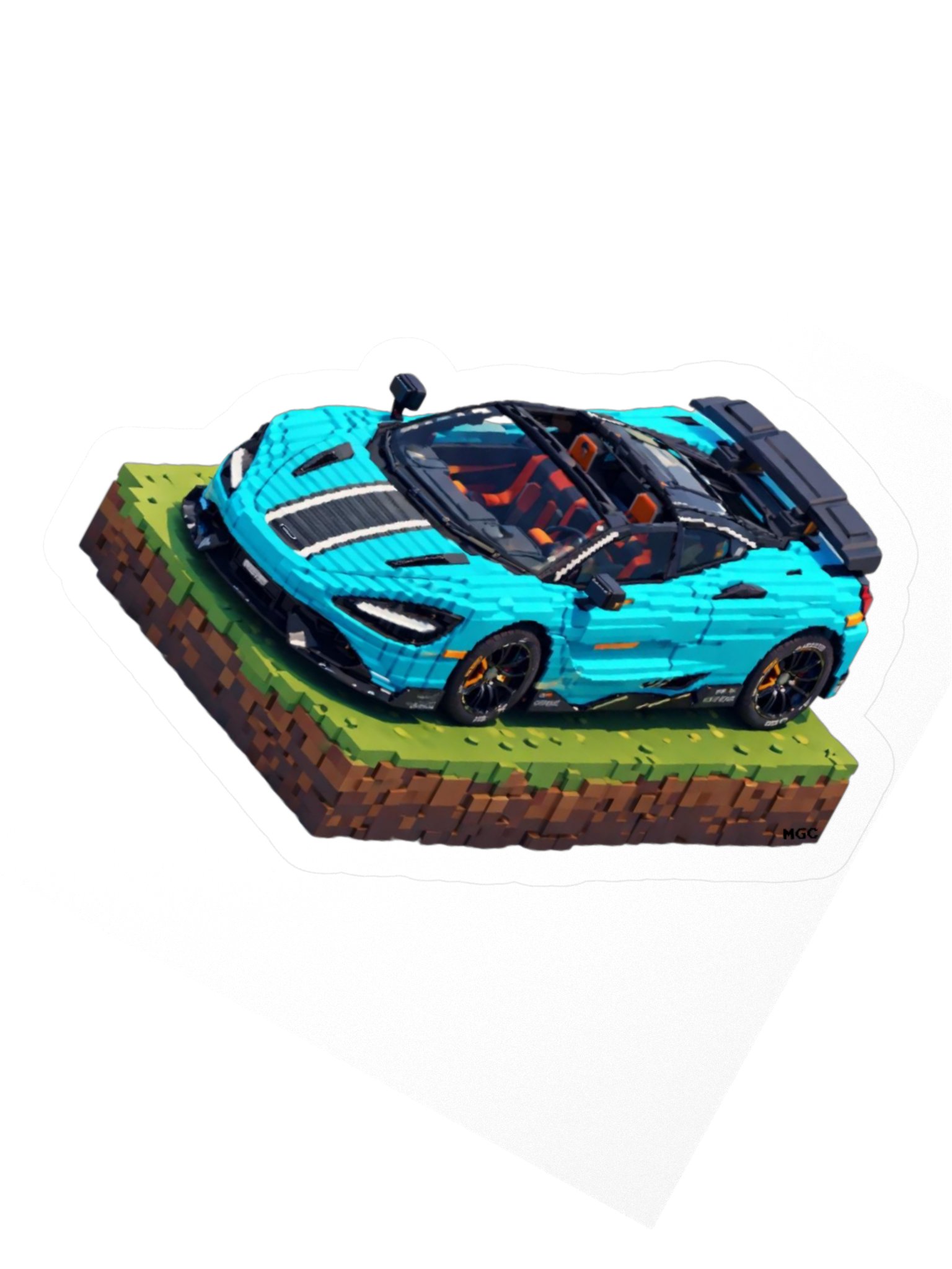 Tokyo Cyan McLaren 765LT Spider Sticker (Pixel, Retro, Minecraft) product image (5)
