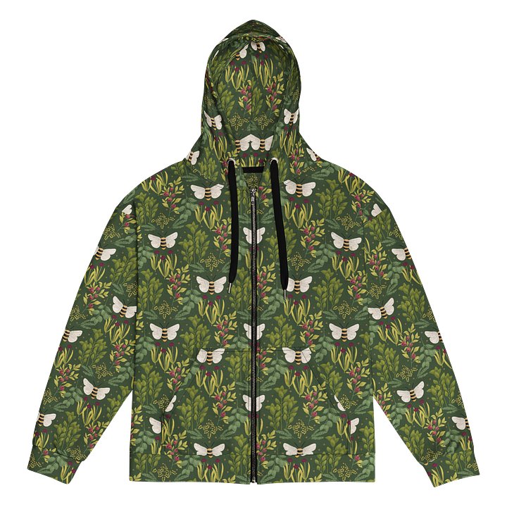 Bees and Foliage Unisex Recycled Zip Hoodie product image (1)