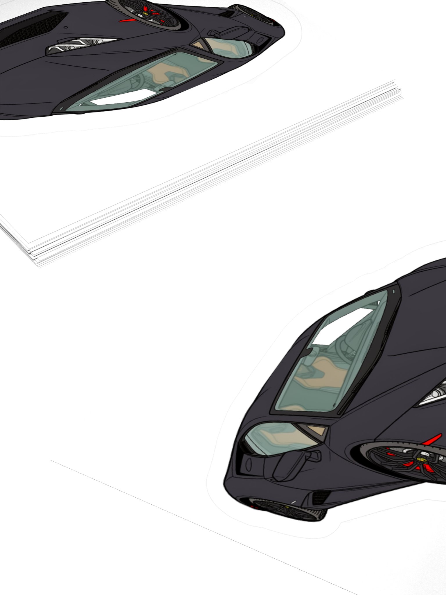 Black Lamborghini Huracan Sticker (Retro, Sketch, Silhouette) product image (10)