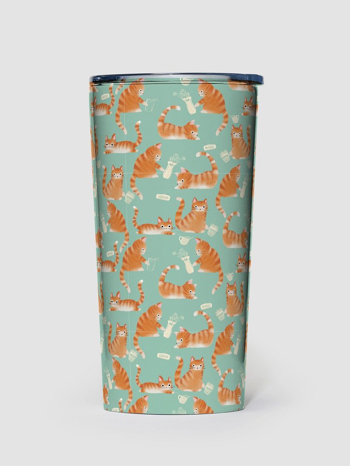 Bad Orange Tabby Cats Knocking Stuff Over Tumbler, Green product image (1)