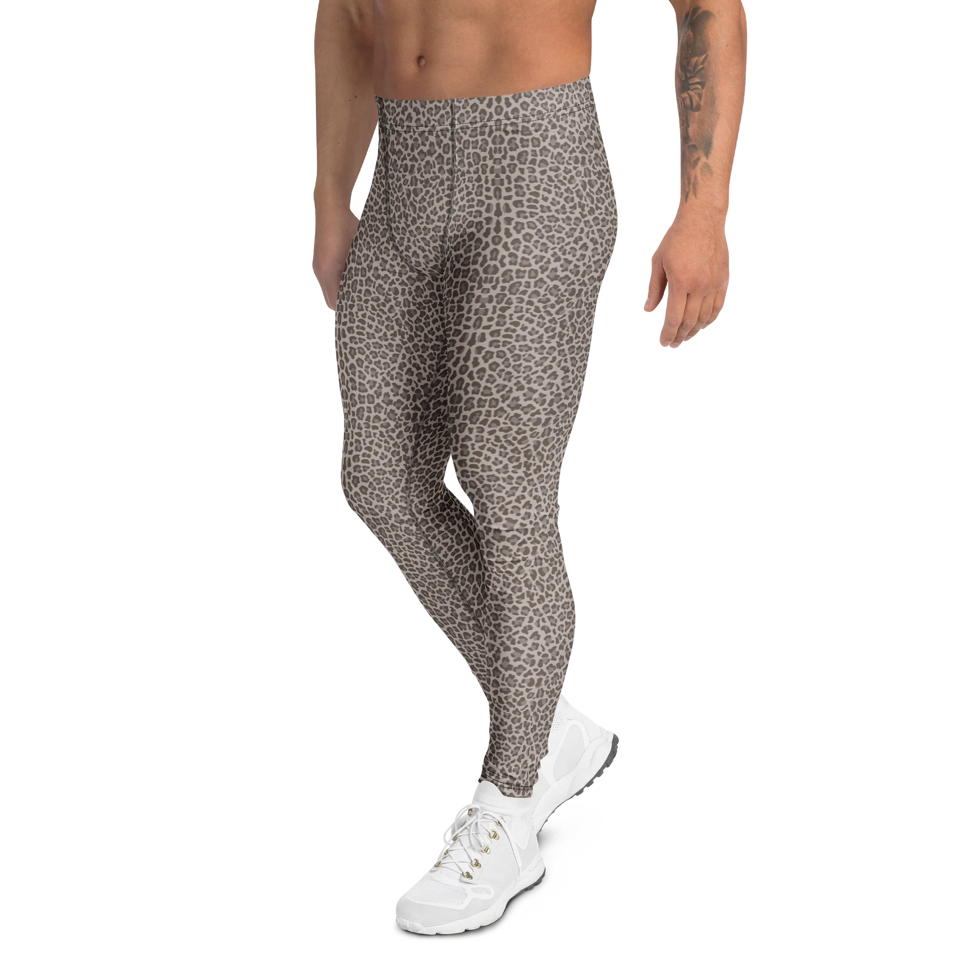 Athletic Men's Leggings Bold Brown Leopard Print product image (4)