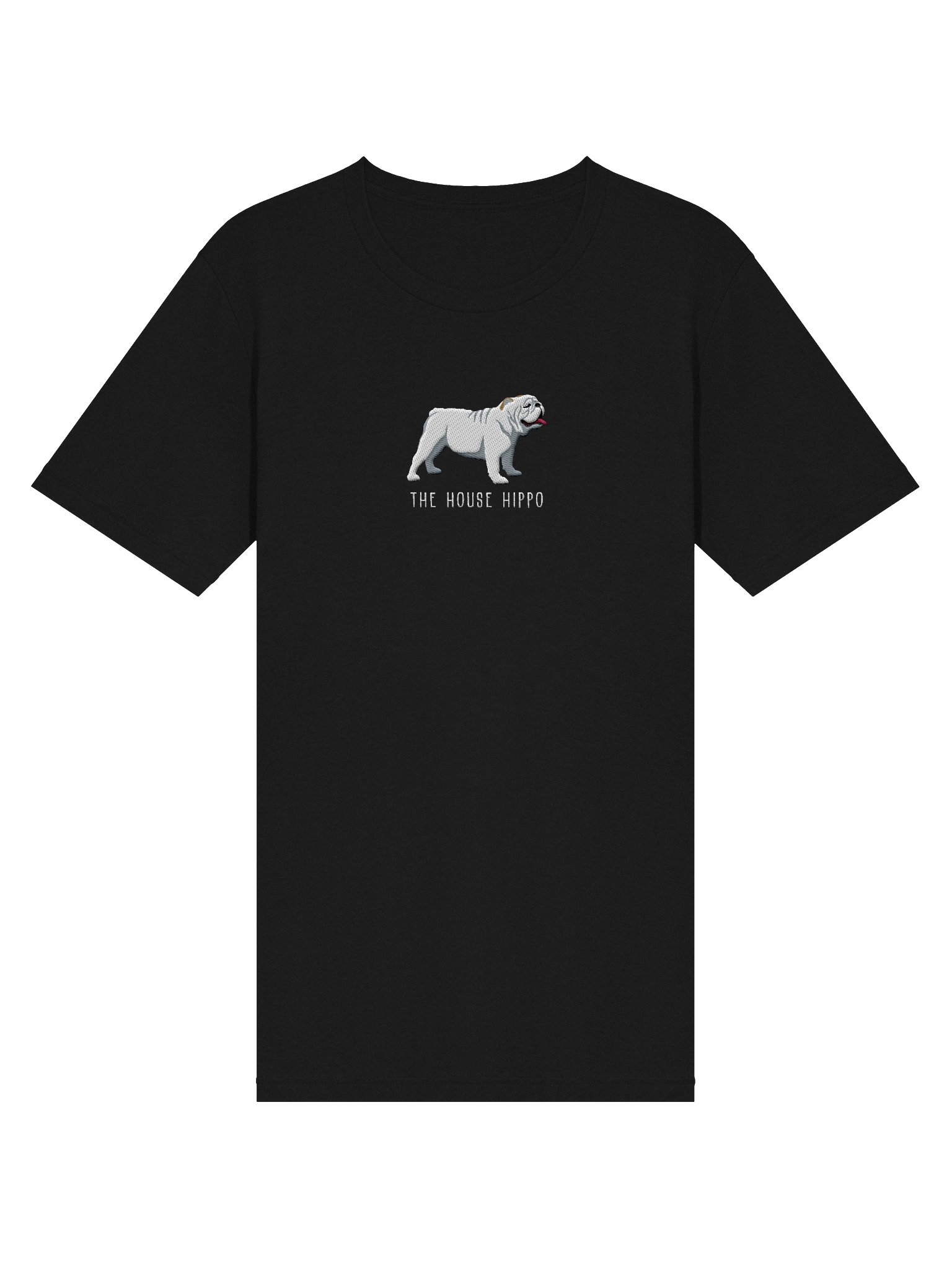 The House Hippo T-Shirt(Embroidered) of an English Bulldog(White) product image (14)