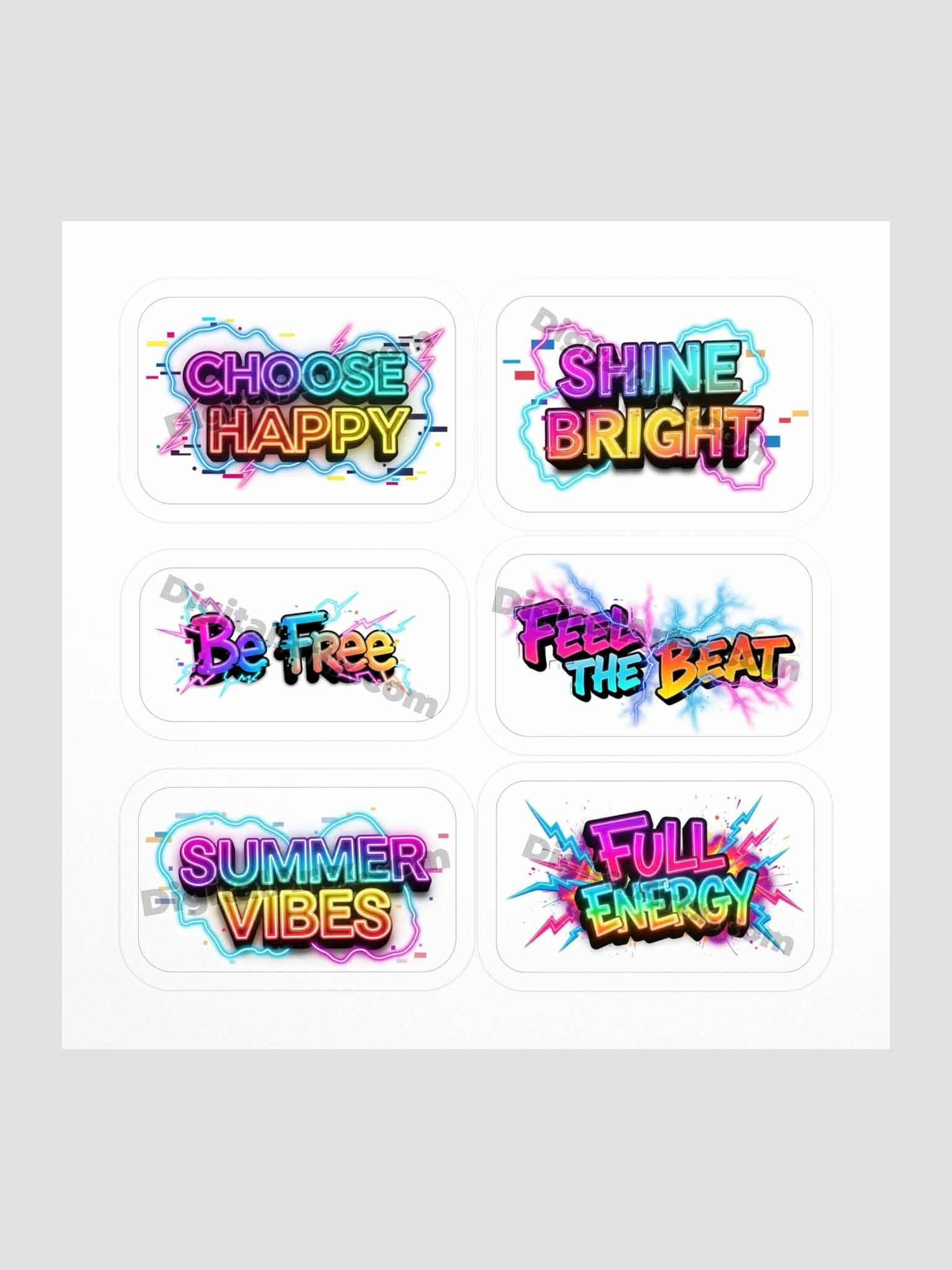 Neon Mood Kiss Cut Stickers Set product image (1)