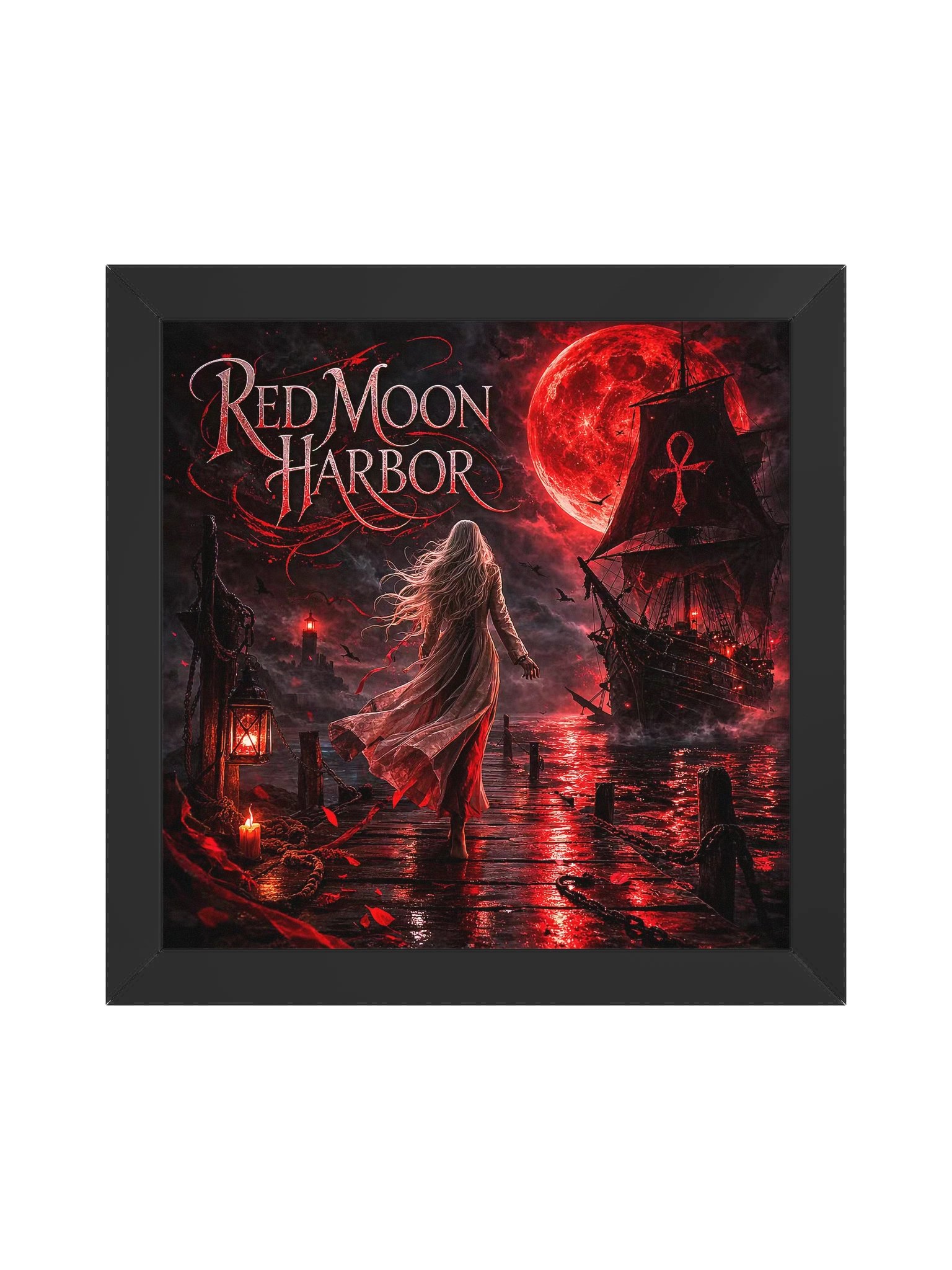 Red Moon Harbor Framed Matte Poster product image (1)