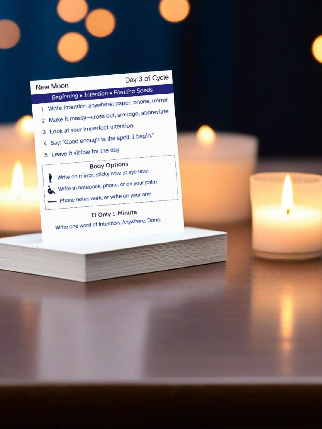 Moon Ritual Cards Printable | 30 Quick Practices for Every Body | ADHD Witch | Neurodivergent Friendly product image (4)