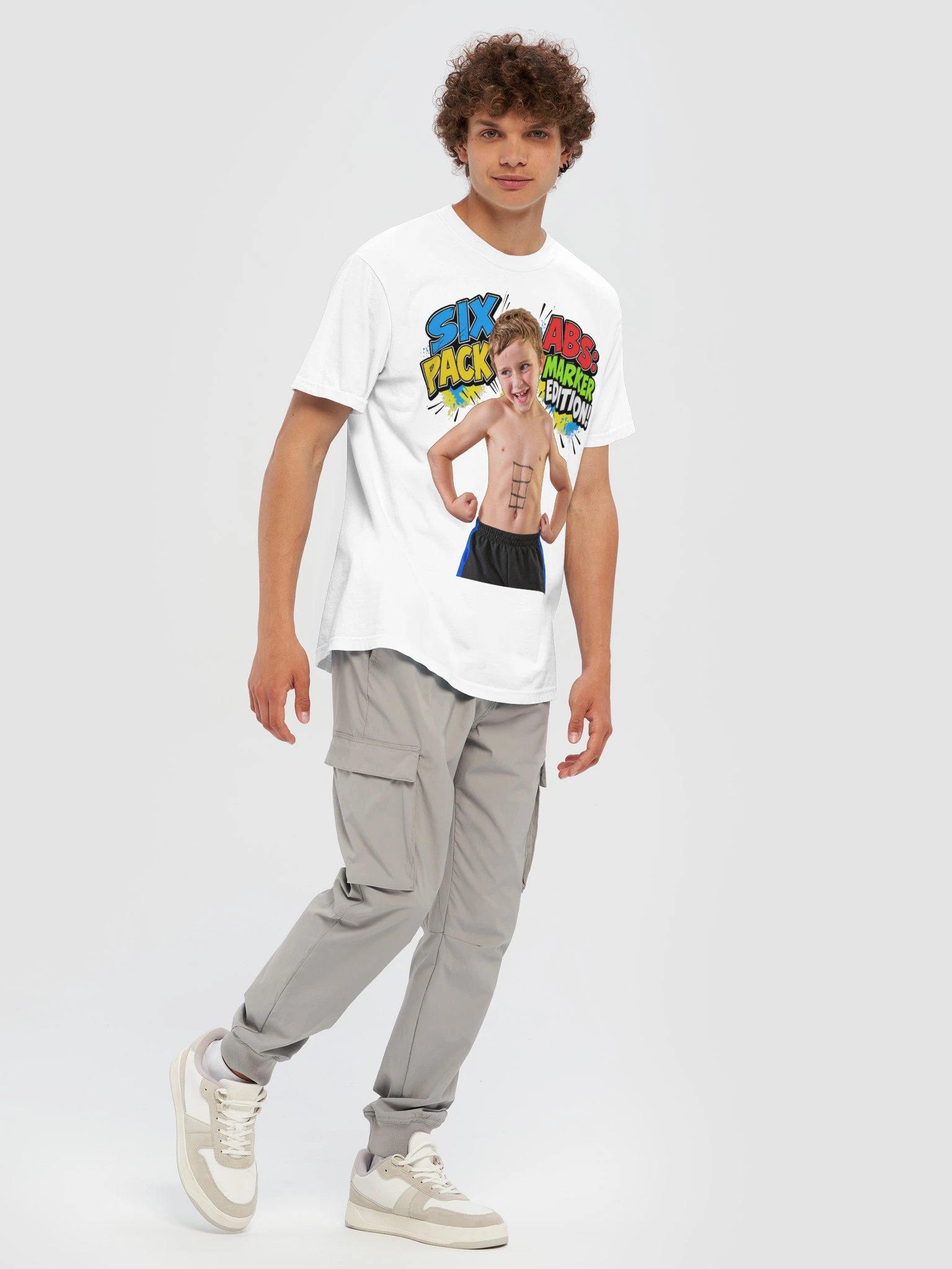 6 Pack Abs Black Marker Edition Heavy Weight T-Shirt product image (7)