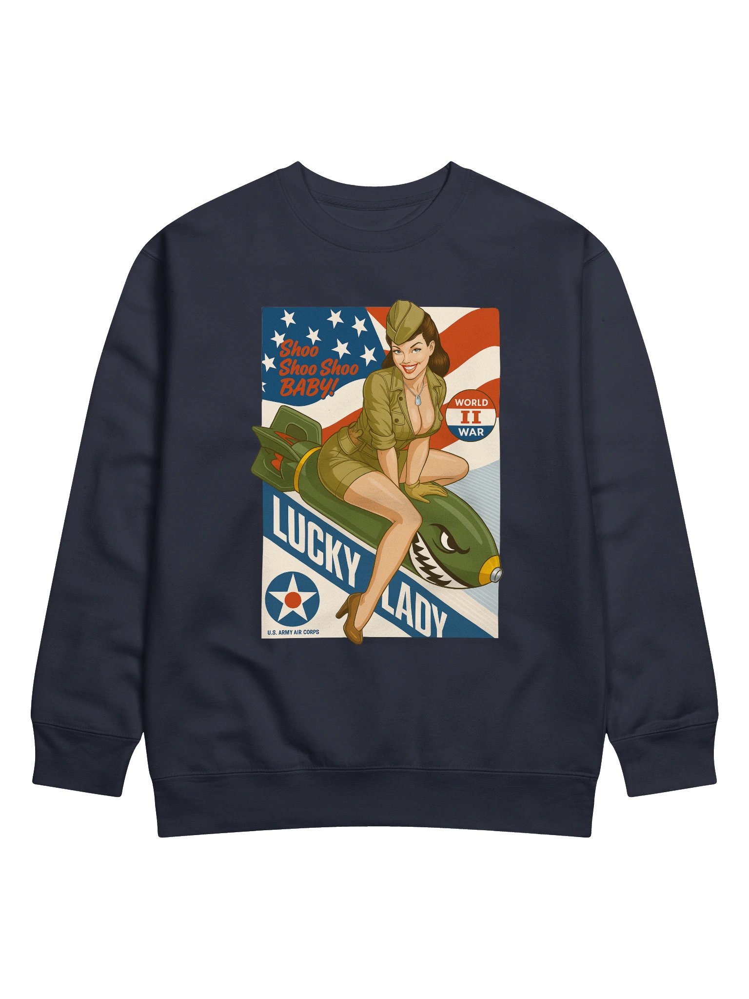 Retro Pin-Up ‘Lucky Lady’ US Army Air Corps Sweater product image (3)