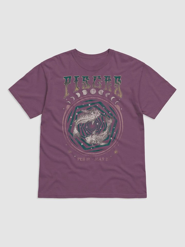 Pisces Zodiac Sign Tee | Art Nouveau-Style Grunge Streetwear T-Shirt for February 19 to March 20 Birth Months product image (2)