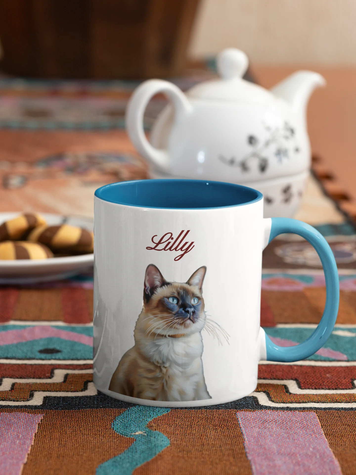 YOUR SIAMESE! / BICOLOR MUG WITH PERSONALIZED NAME / DIGITAL ART product image (1)