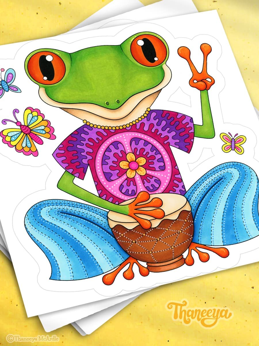Peace Frog Sticker product image (1)