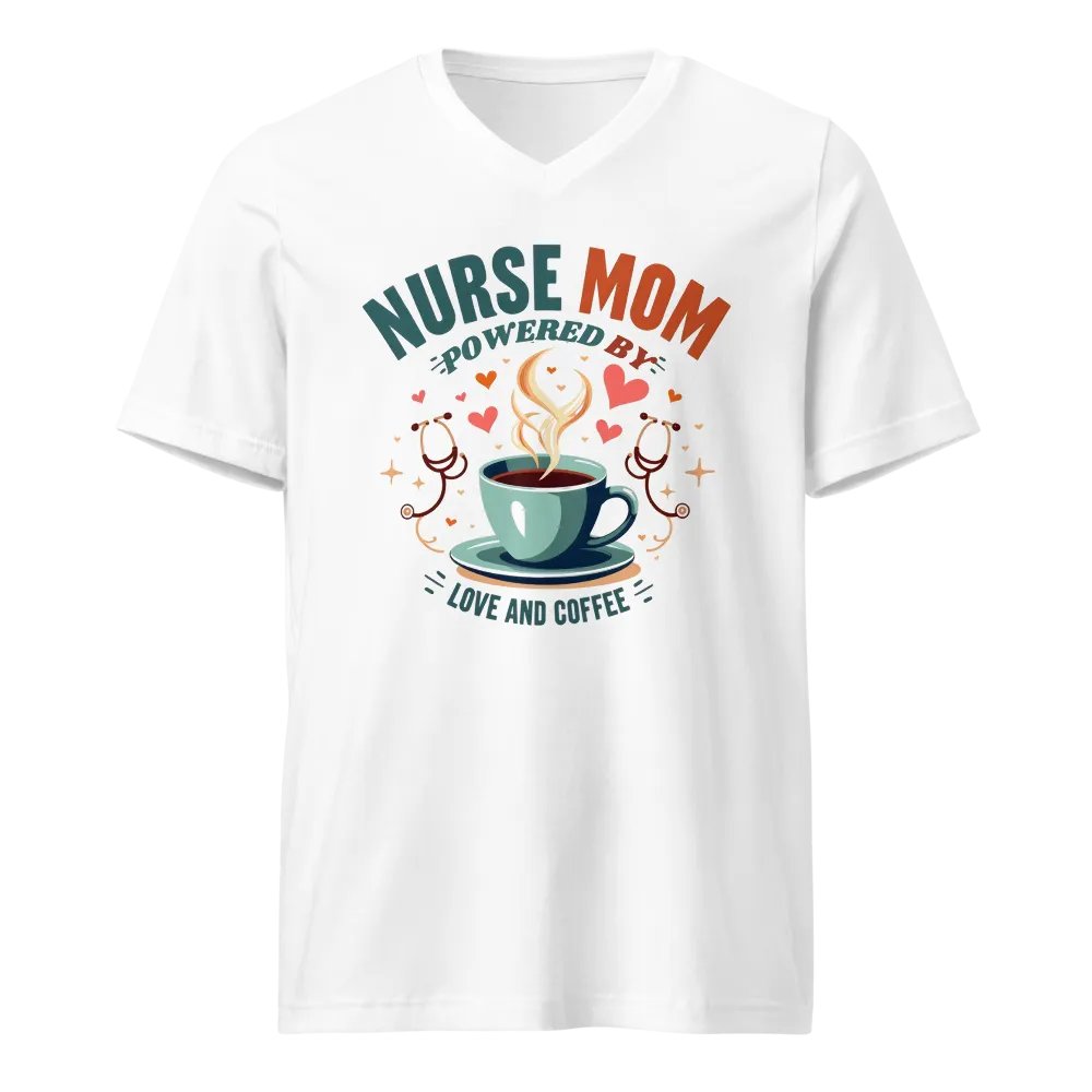Love and Coffee Nurse Mom V-Neck Tee product image (5)