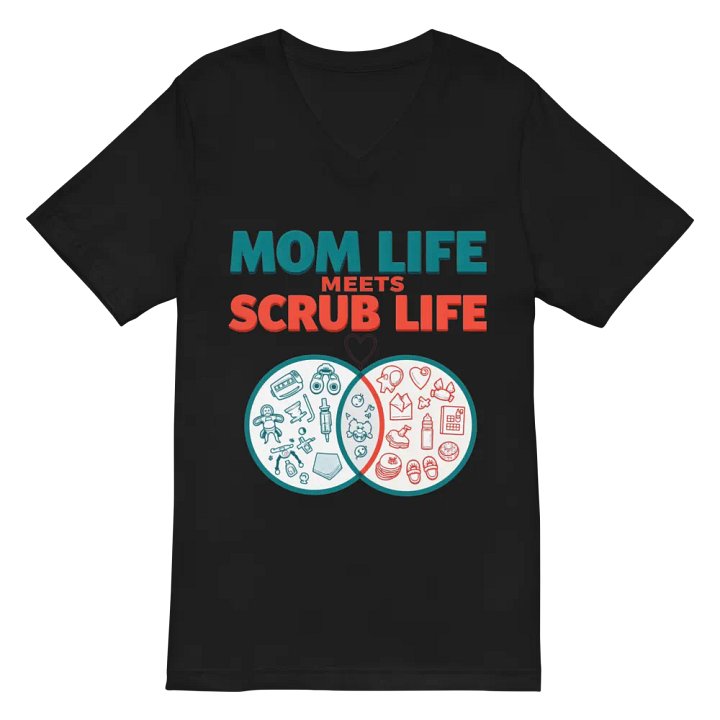 Mom Life Meets Scrub Life V-Neck Tee product image (3)