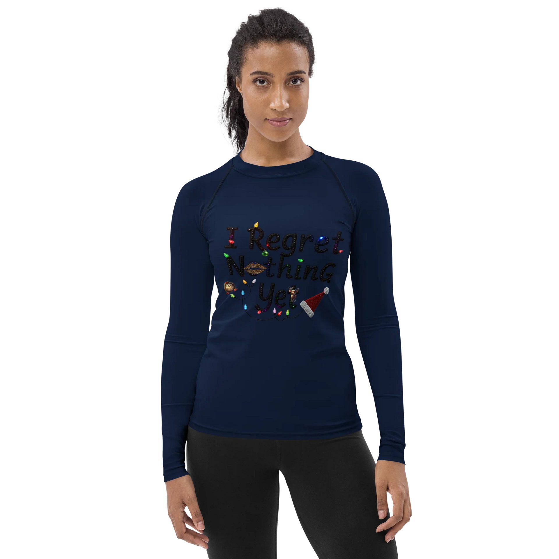 Festive No Regrets Yet Women's Rash Guard product image (1)