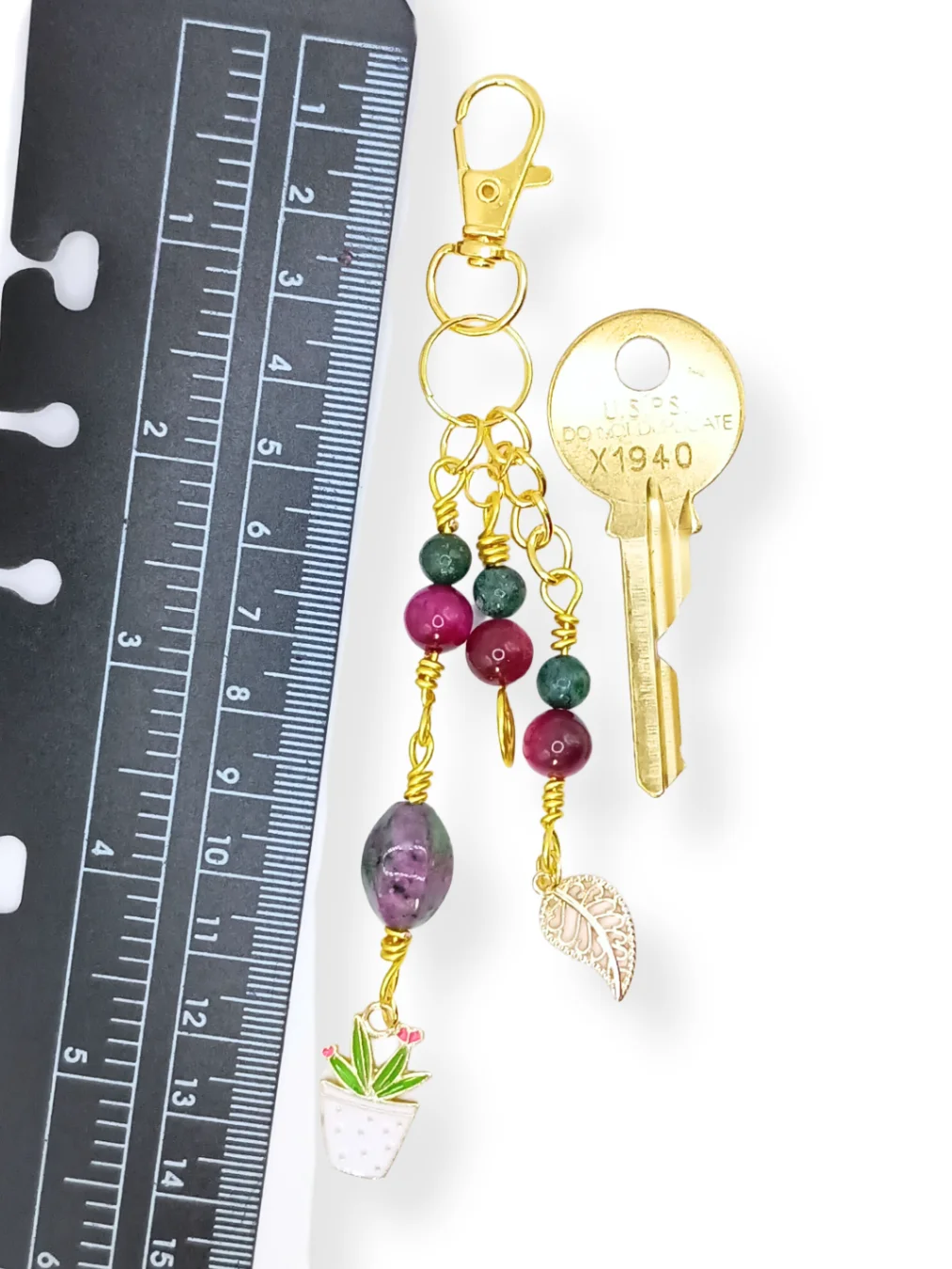 Little Plant Purse Charm | Ruby Zoisite, Silver-Tone | "Feed Me, Seymore!" product image (7)