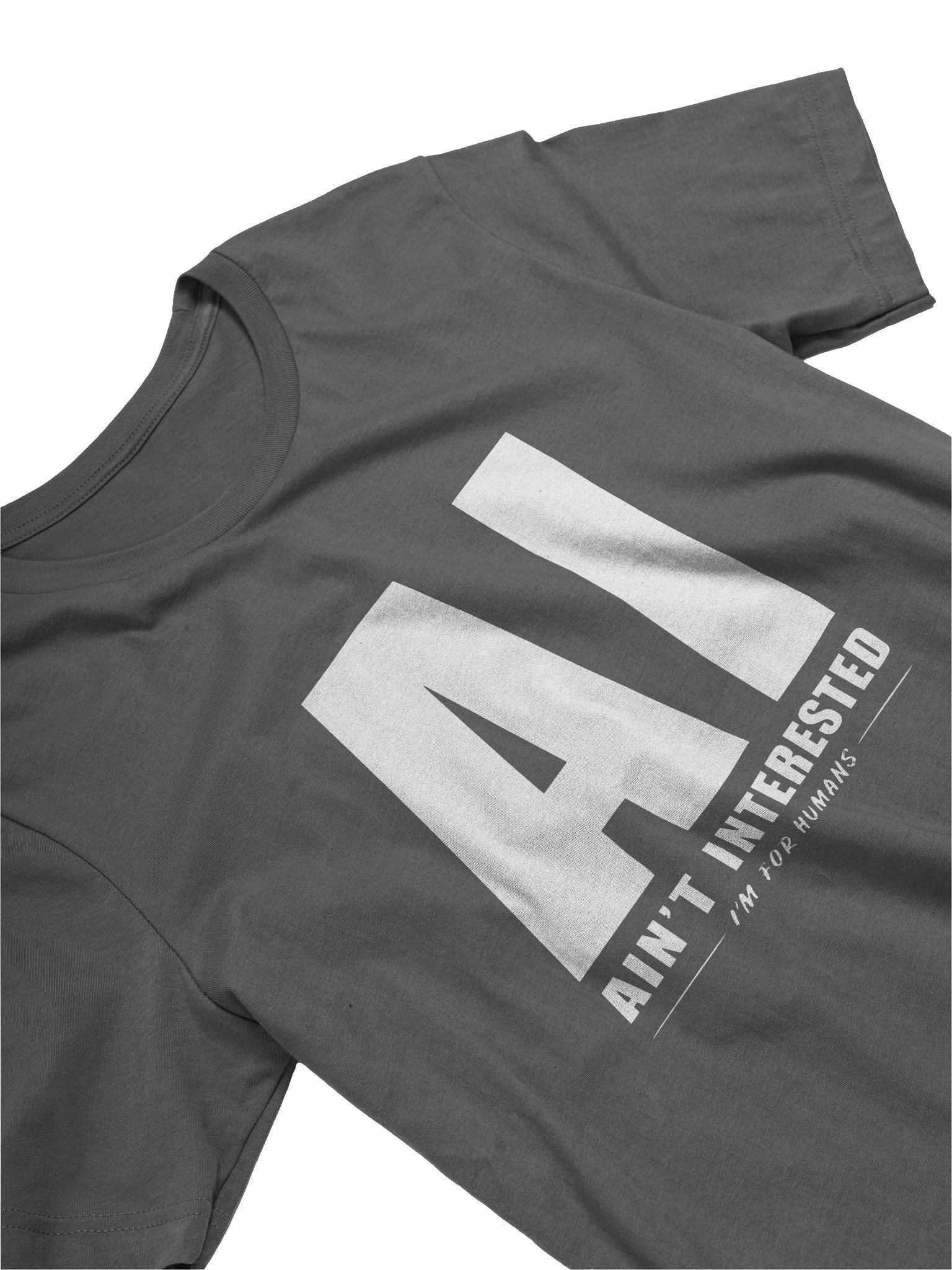 AI Ain't Interested T-Shirt | Asphalt Charcoal Edition product image (2)