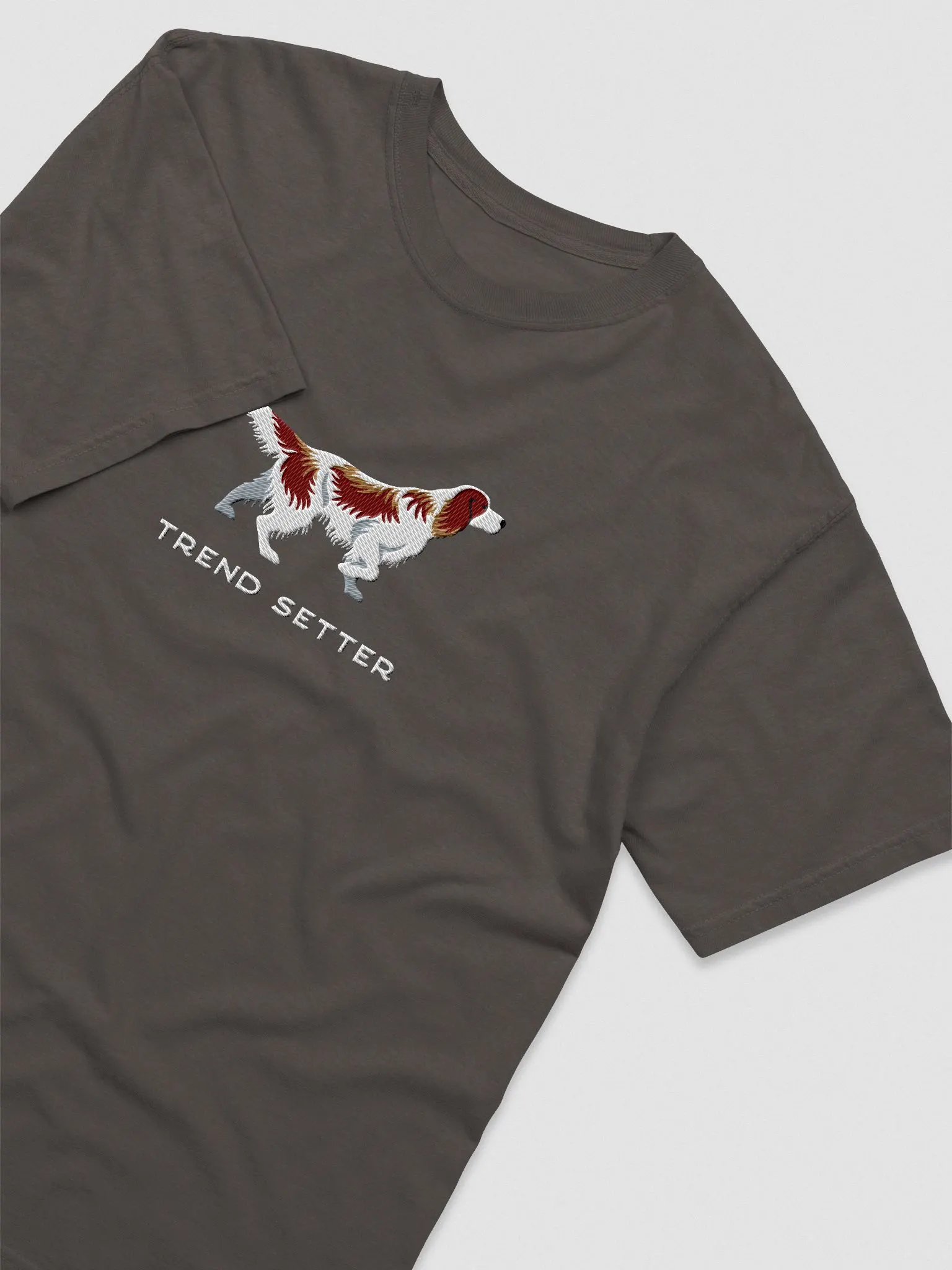 Trend Setter T-Shirt(Embroidered) of an Irish Red & White Setter product image (6)