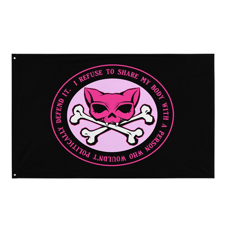 Pink I Refuse Kat Skull Flag product image (1)