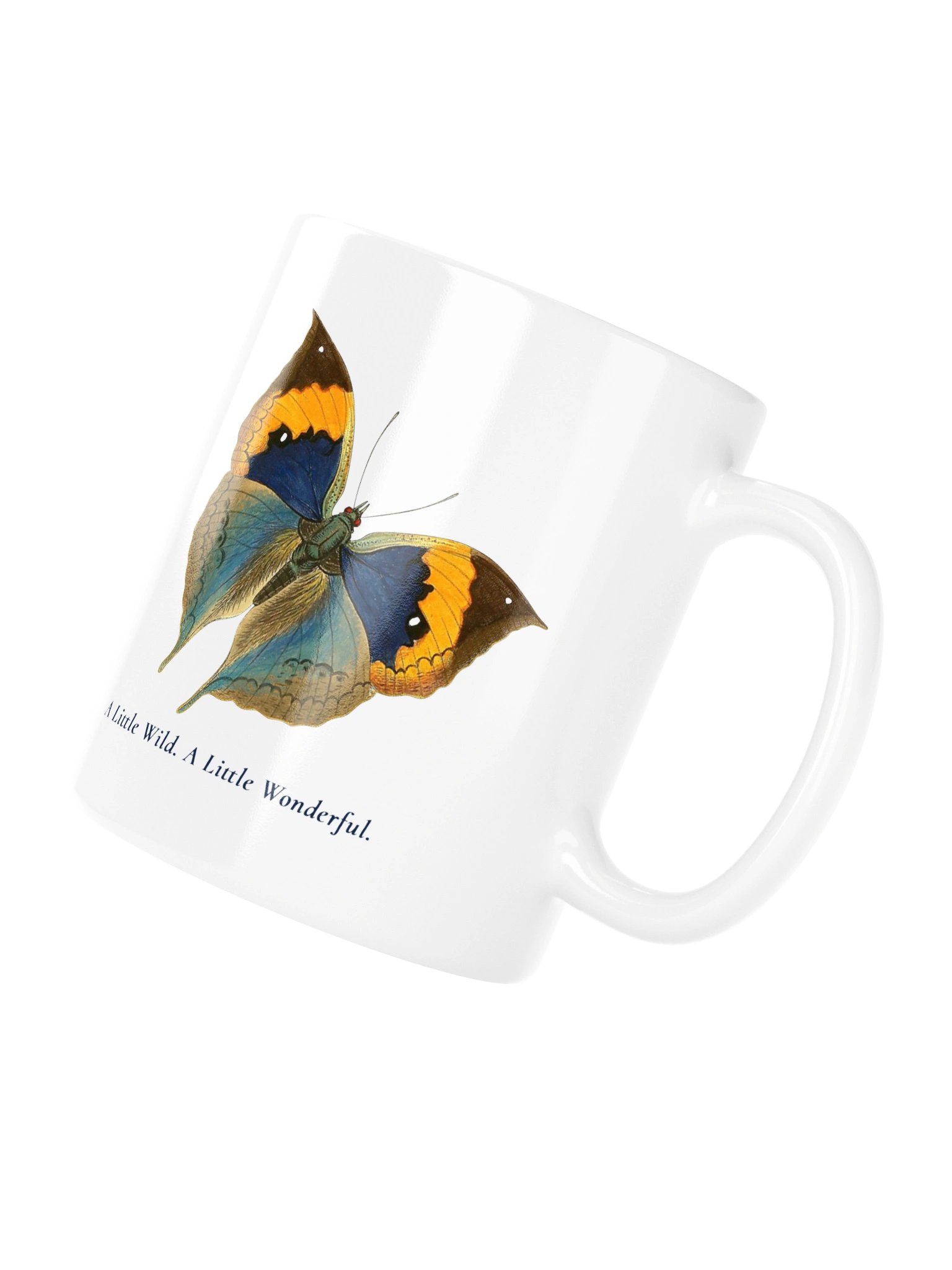 Vintage 3 Butterflys Ceramic Mug - Botanical Art Coffee Cup | BioGardn product image (5)