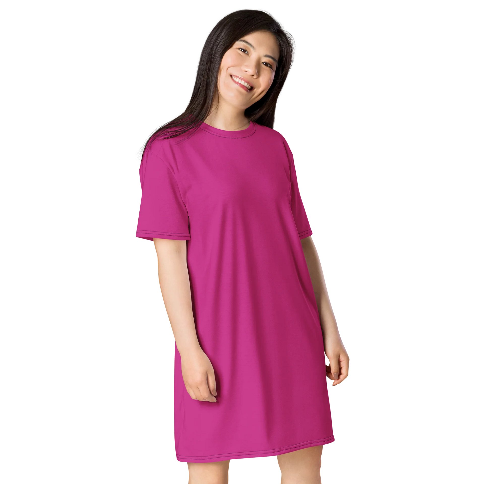 Oversized T-Shirt Dress - Rich Deep Cerise, Sizes 2XS-6XL product image (4)