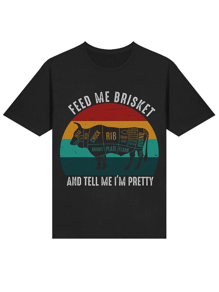 Feed Me Brisket and Tell Me I’m Pretty (Retro Sunset) – Gildan Softstyle Unisex T-Shirt product image (2)